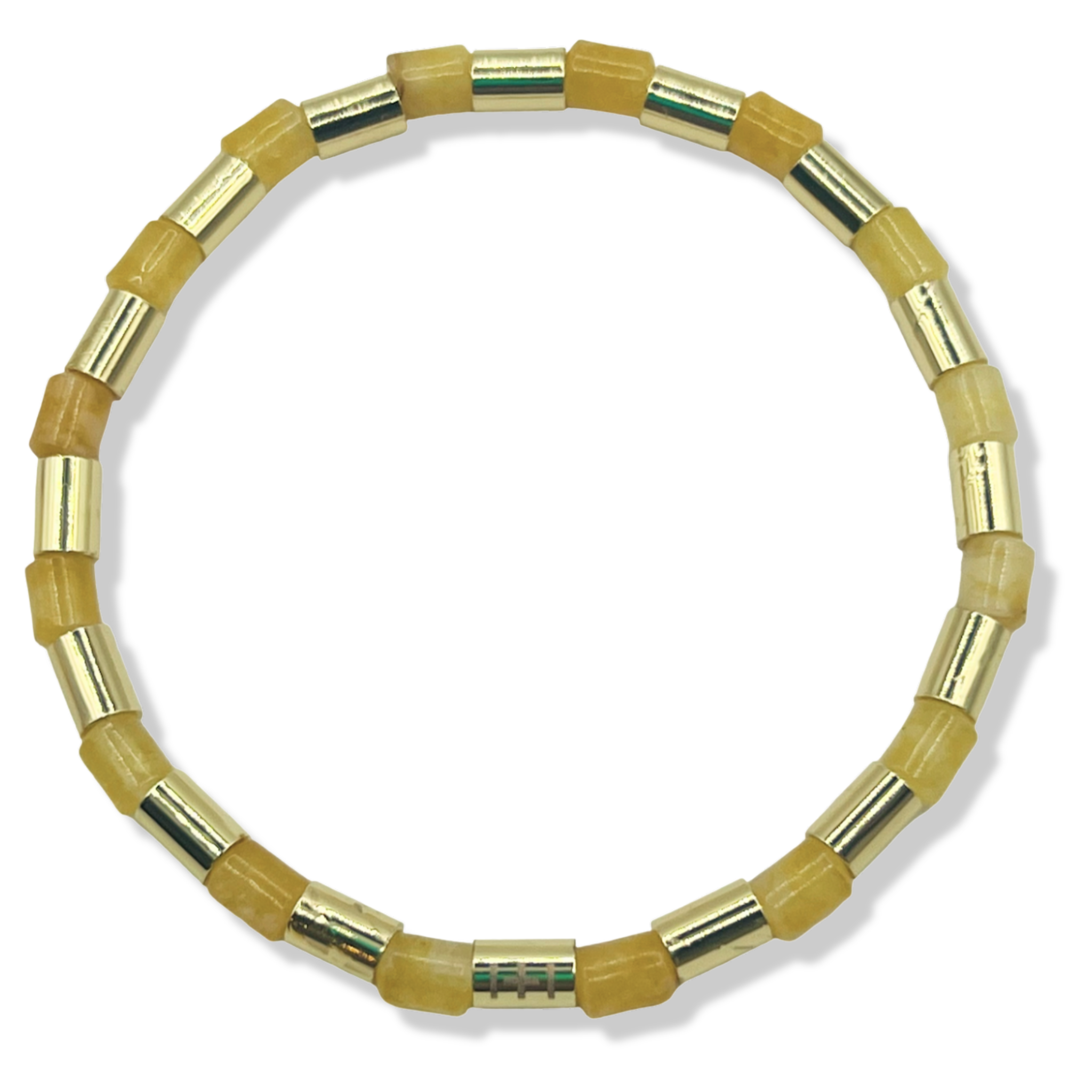 Bracelet with jasper and gold cylindrical beads by HOLST+LEE