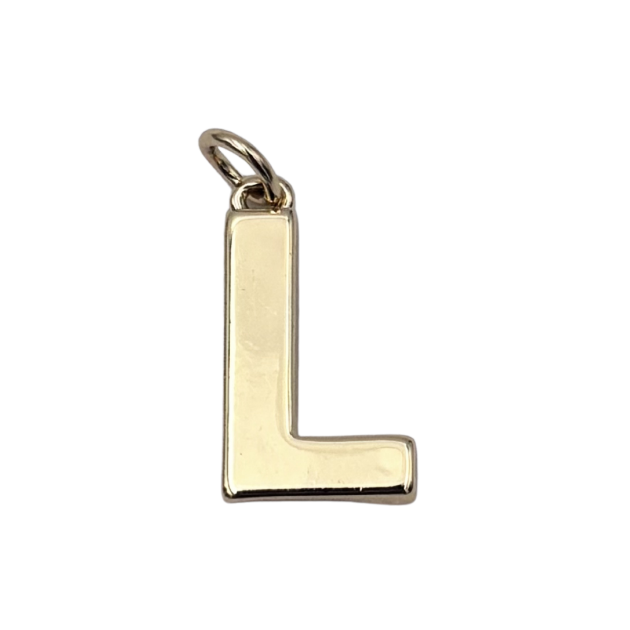 Gold block letter L initial charm by HOLST+LEE