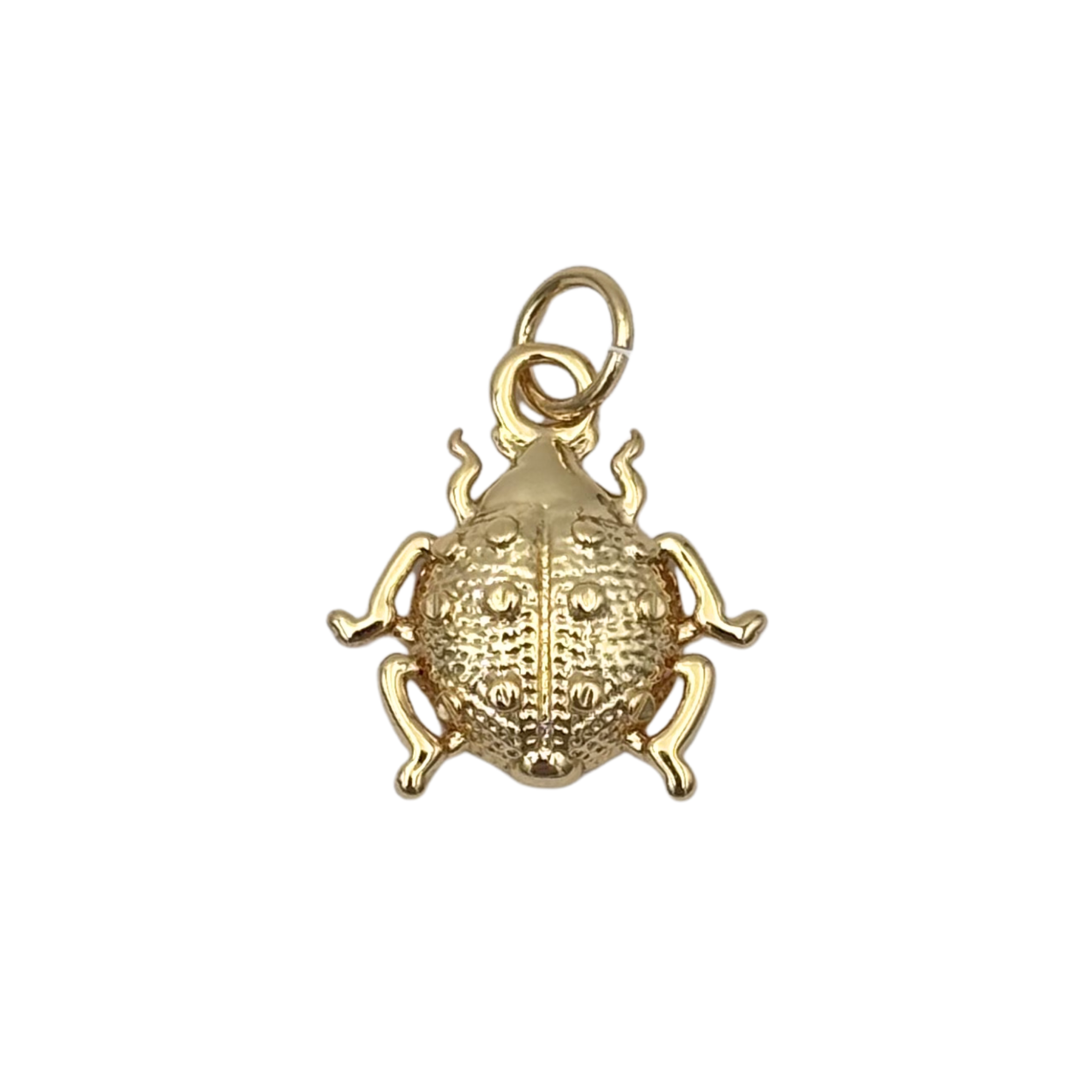 Gold ladybug charm with textured finish by HOLST+LEE