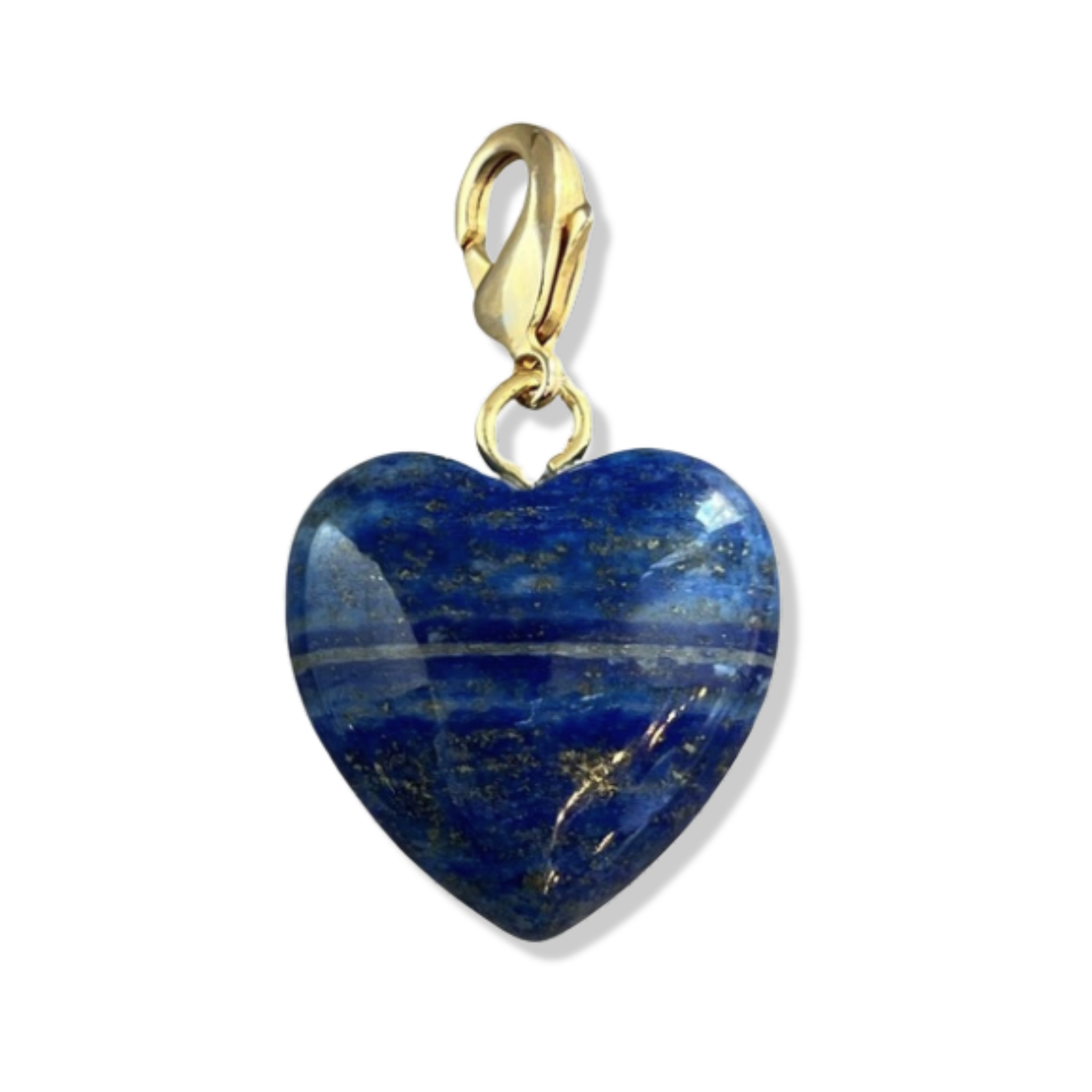 Lapis blue semi-precious heart pendant  with gold lobster clasp by HOLST+LEE