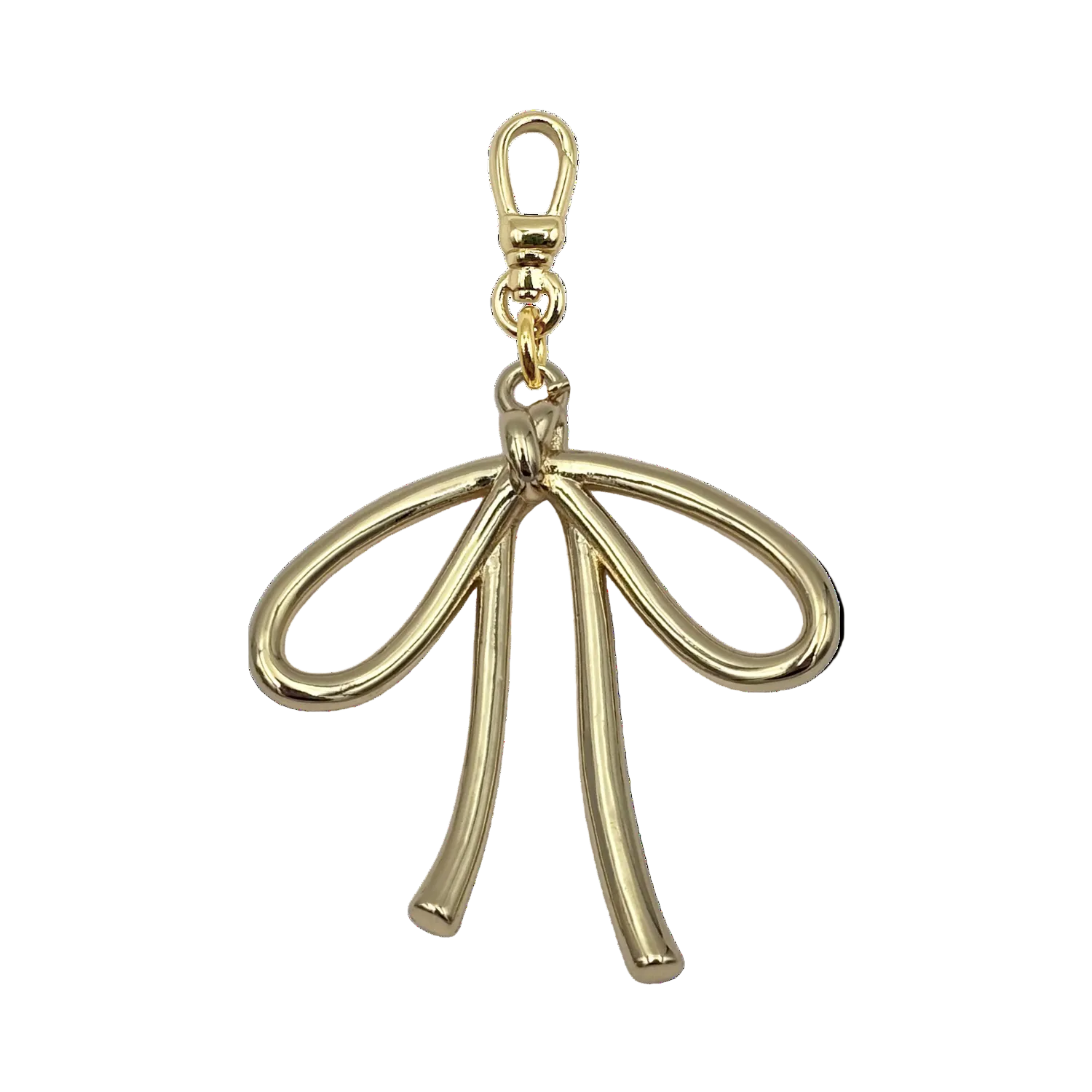 Large gold bow pendant with charm clip by HOLST+LEE
