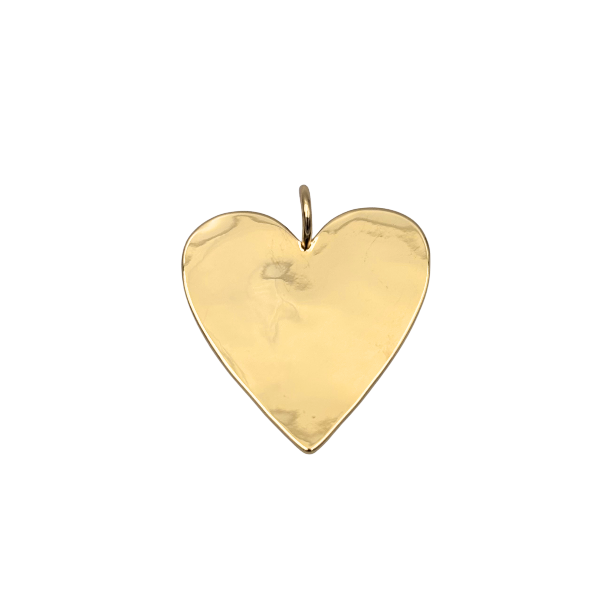 Large gold heart charm with smooth polished face by HOLST+LEE