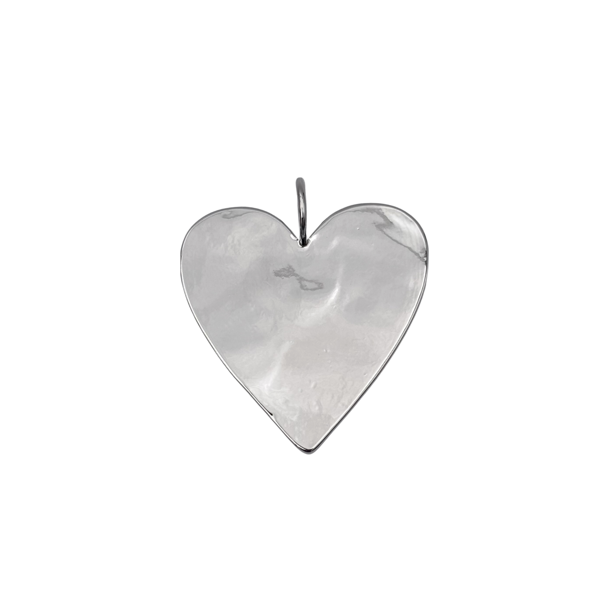 Large silver heart charm with smooth polished face by HOLST+LEE