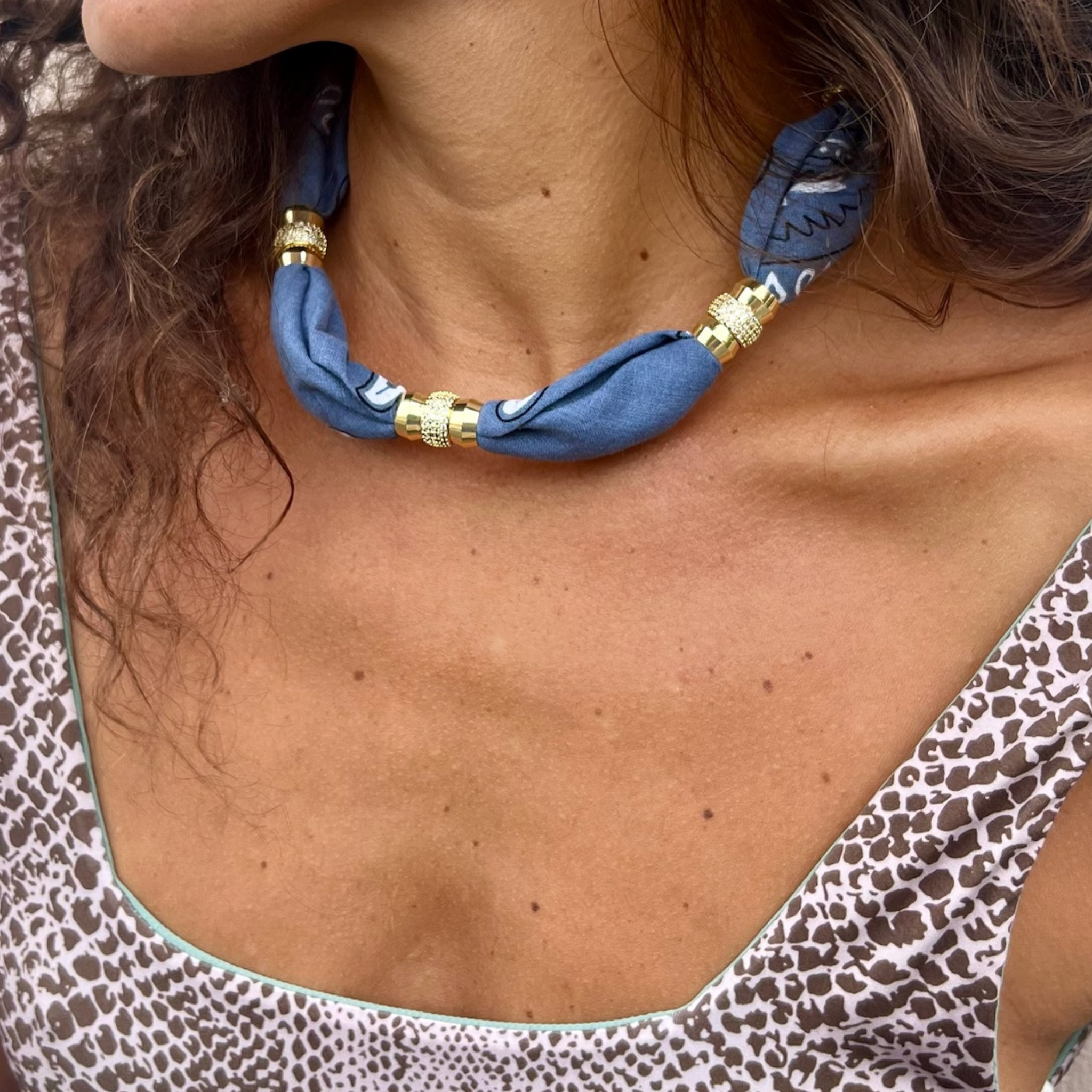 Bandana Necklace - Denim