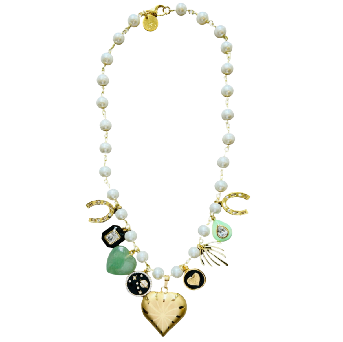 Lucky Pearl Charm Necklace