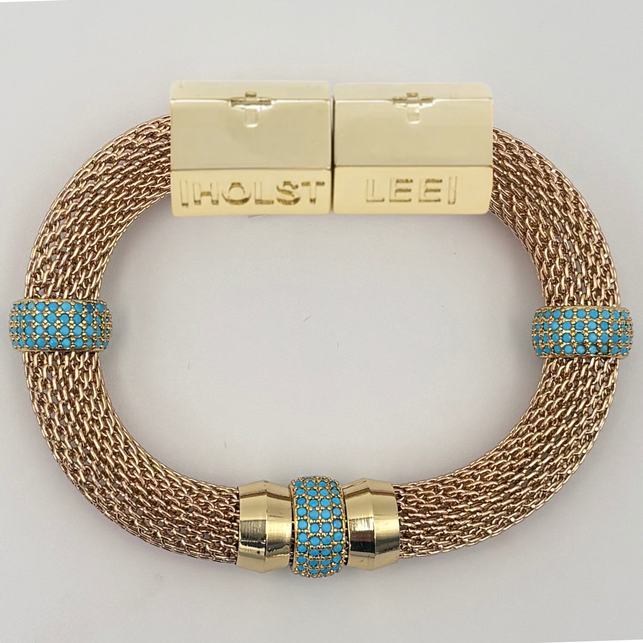 Luxe Classic Mesh Bracelets - Turquoise - signature magnetic clasp