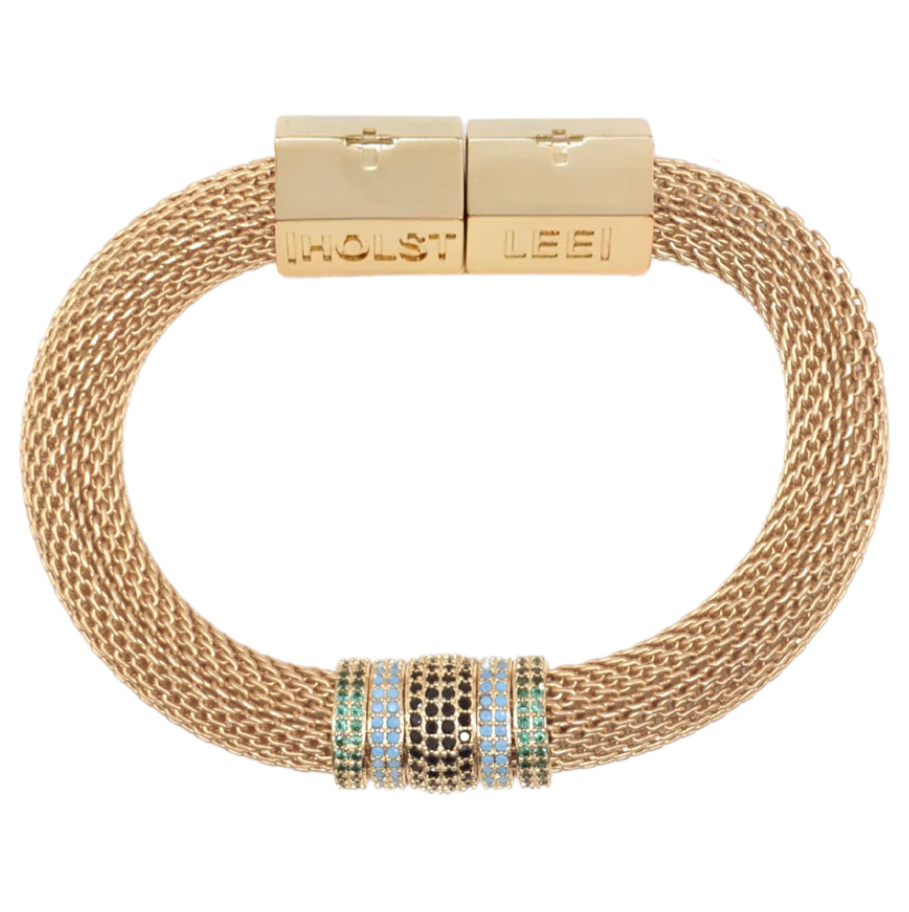 Luxe Classic Mesh Multistone Bracelet Signature Magnetic Clasp