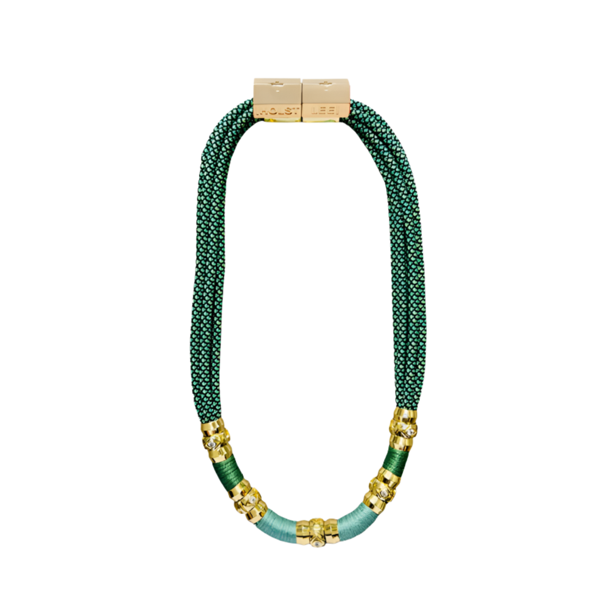Luxe Colorblock Necklace - Eucalyptus Signature Magnetic Clasp
