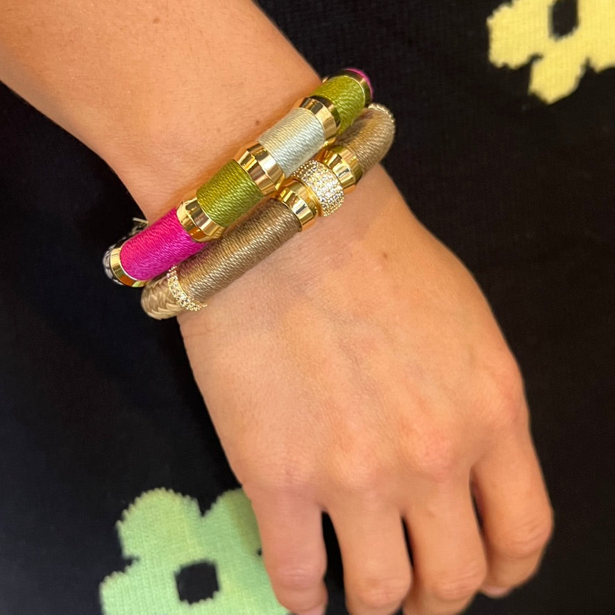 Luxe Colorblock Teak Bracelet Signature Magnetic Clasp