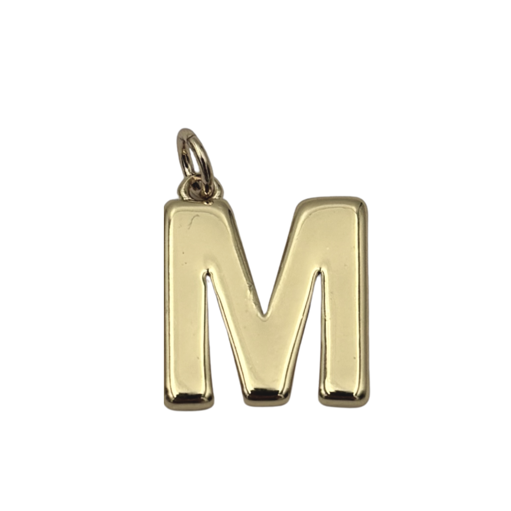 Gold block letter M initial charm by HOLST+LEE