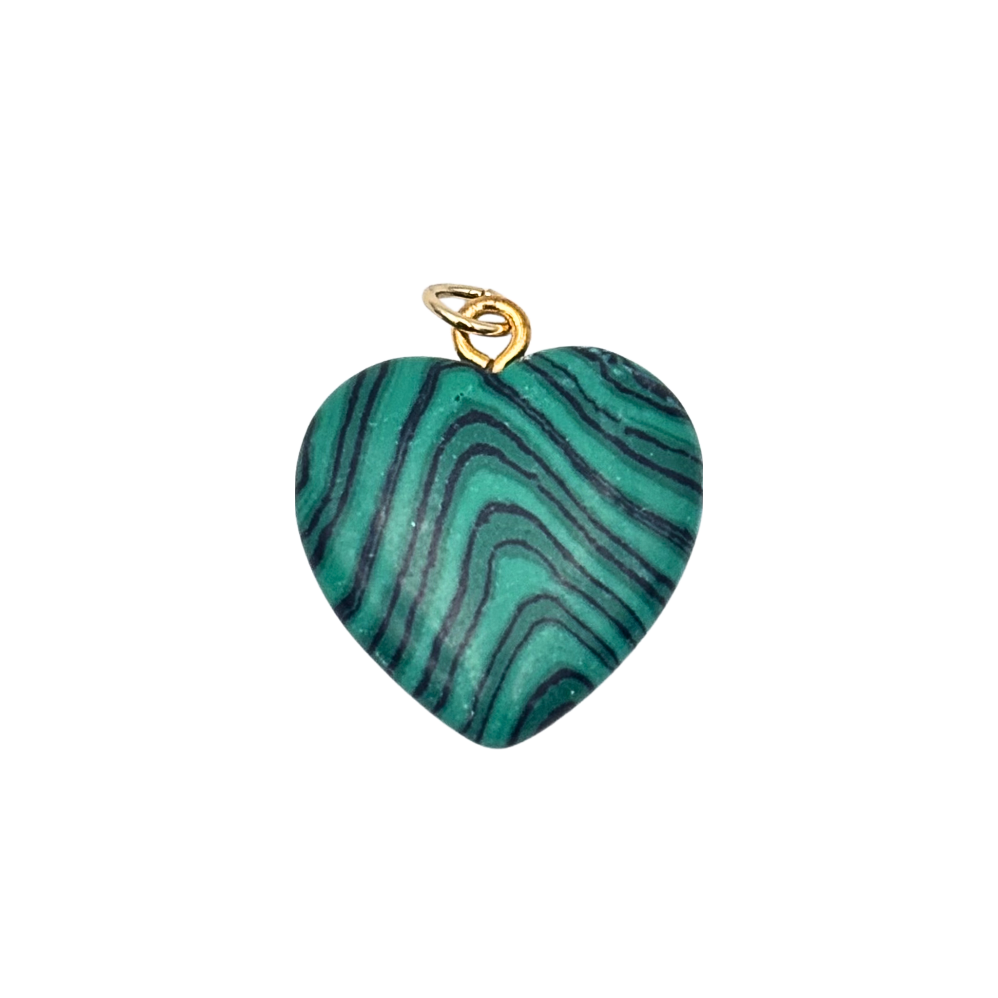 Malachite semi-precious heart charm by HOLST+LEE