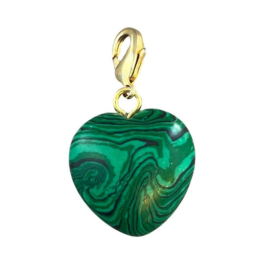 Malachite Semi Precious Heart Pendant 