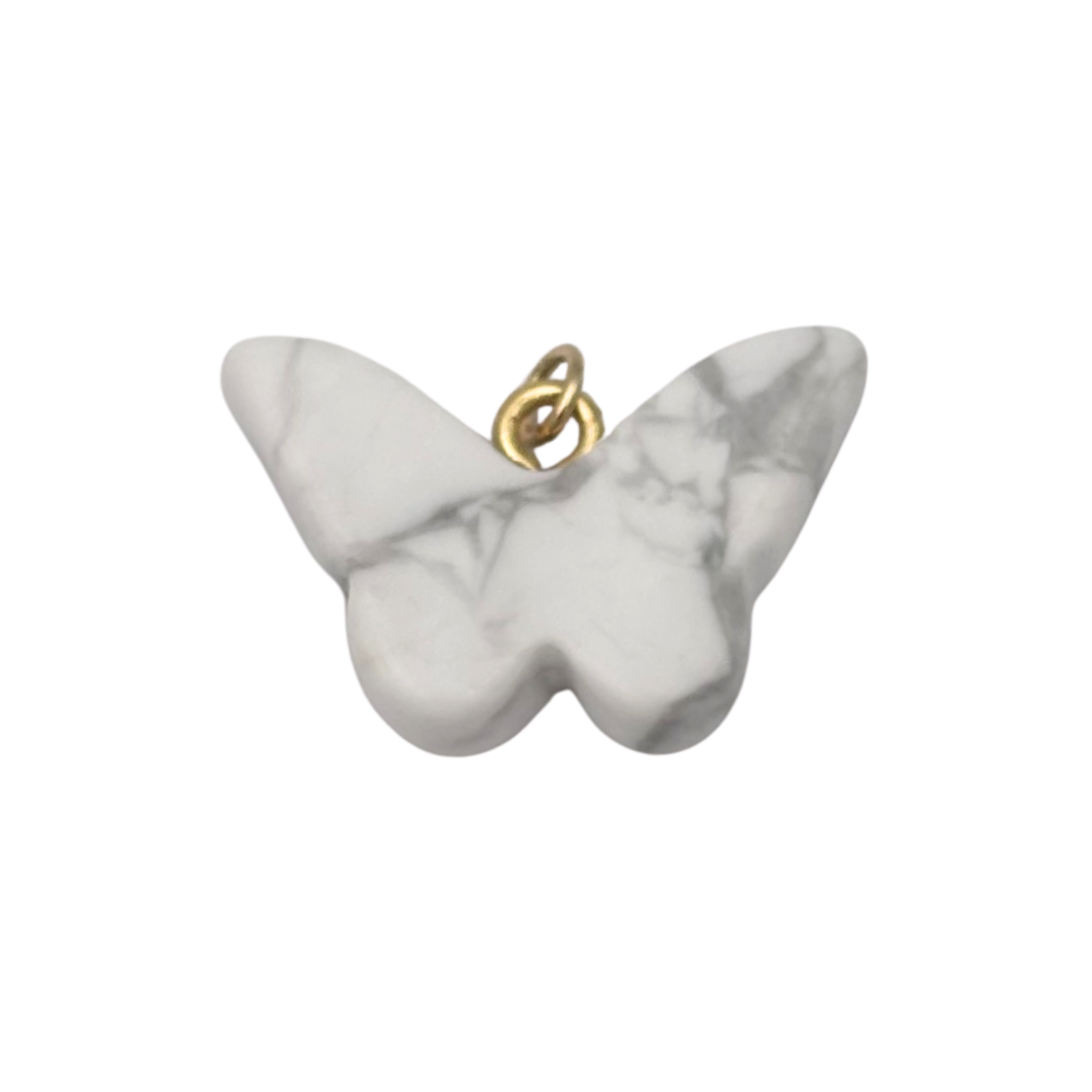 Marble carved butterfly charm with polished stone finish by HOLST+LEE