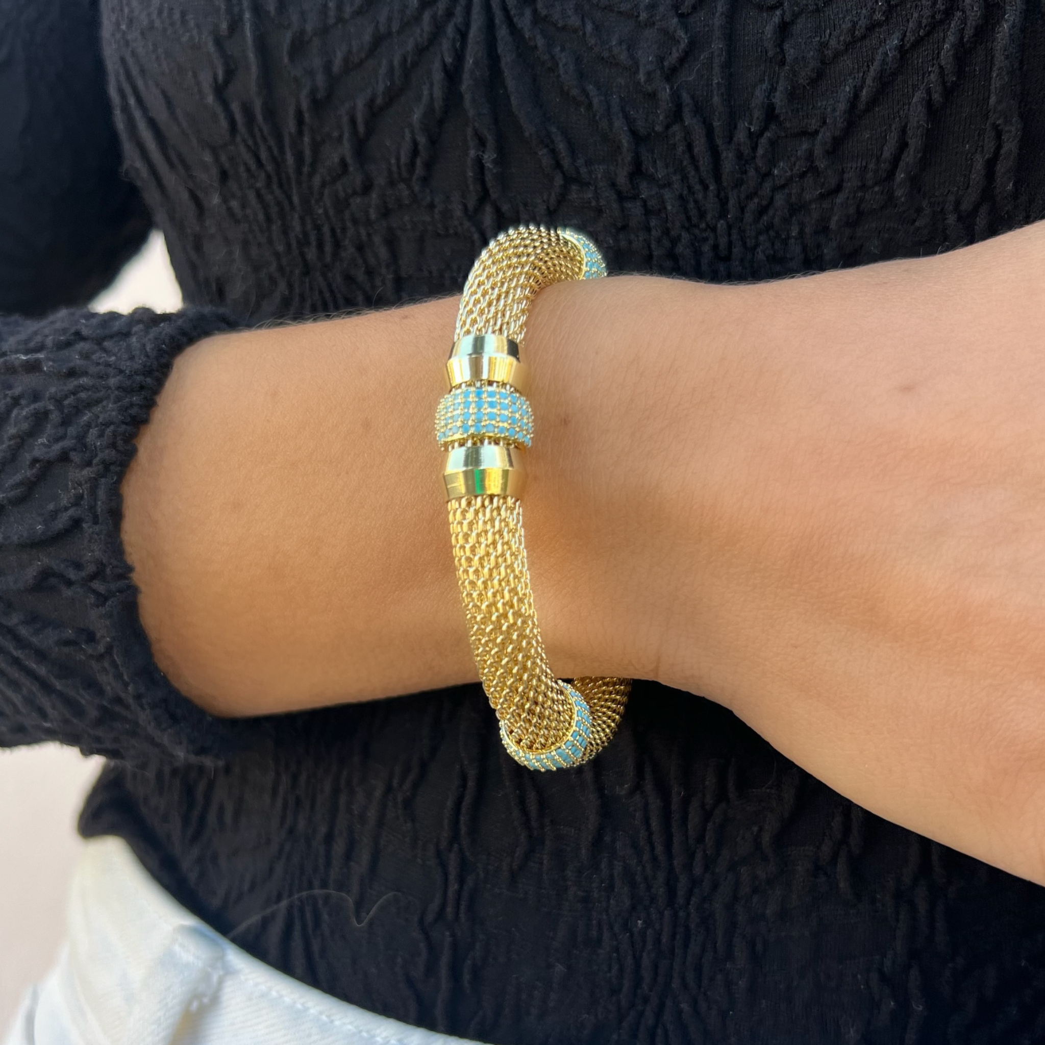 MeshBraceletTurquoiseBracelet-signaturemagneticclasp