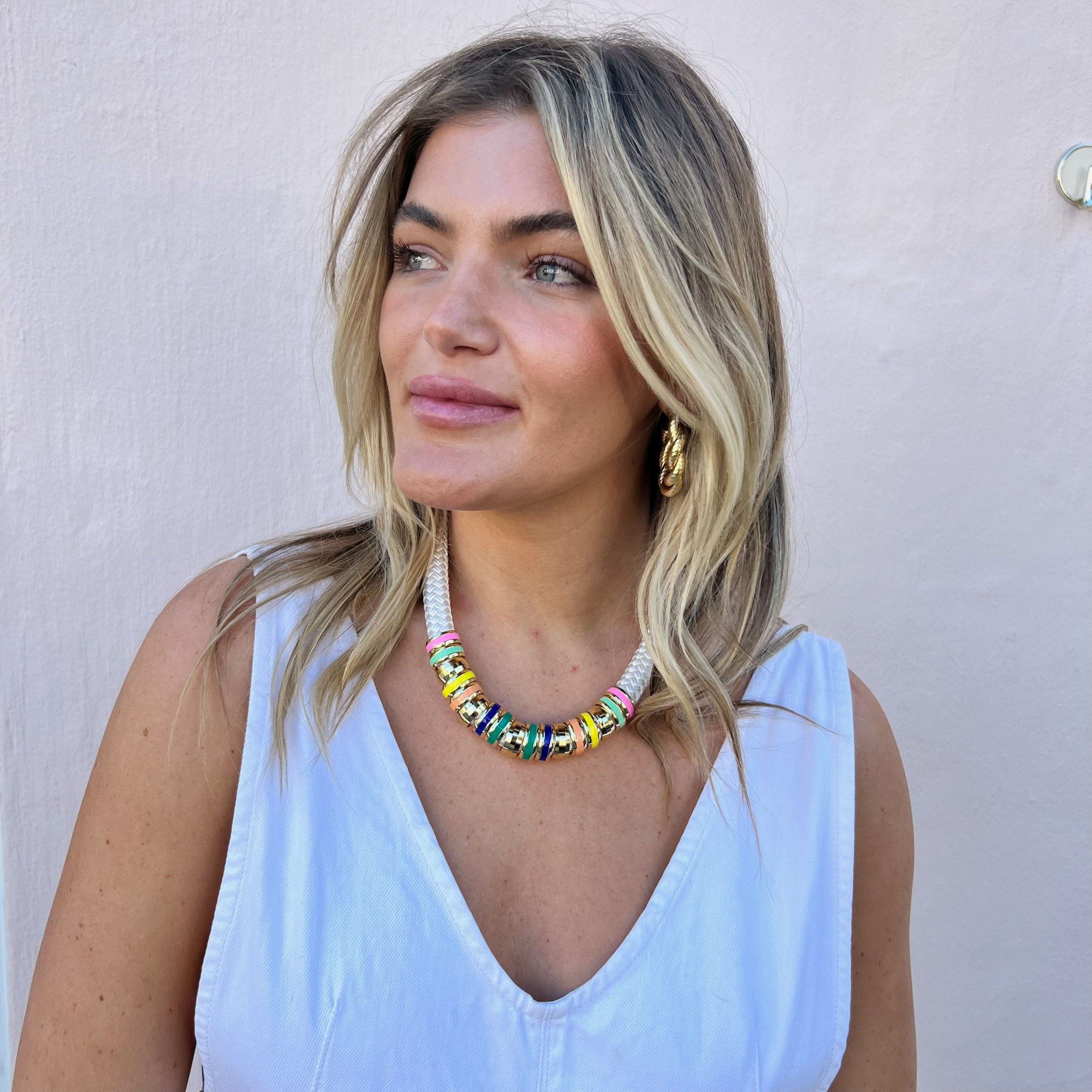 Multi Classic Necklace Signature Magnetic Clasp on Model