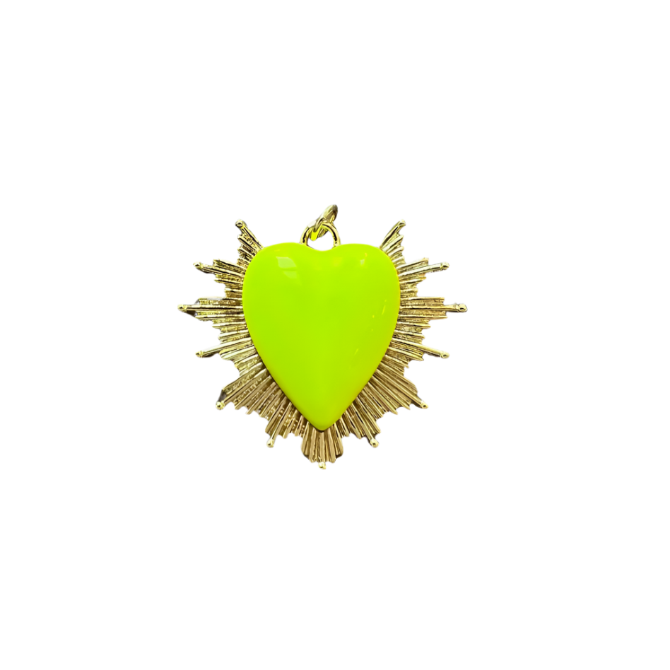 Neon Yellow Sacred Heart 