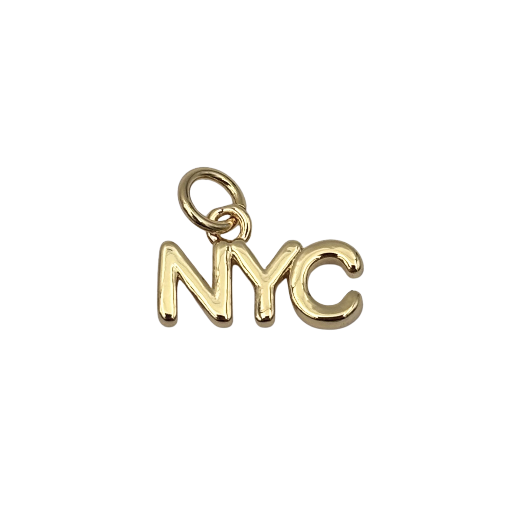 Gold 'NYC' charm with sleek finish by HOLST+LEE
