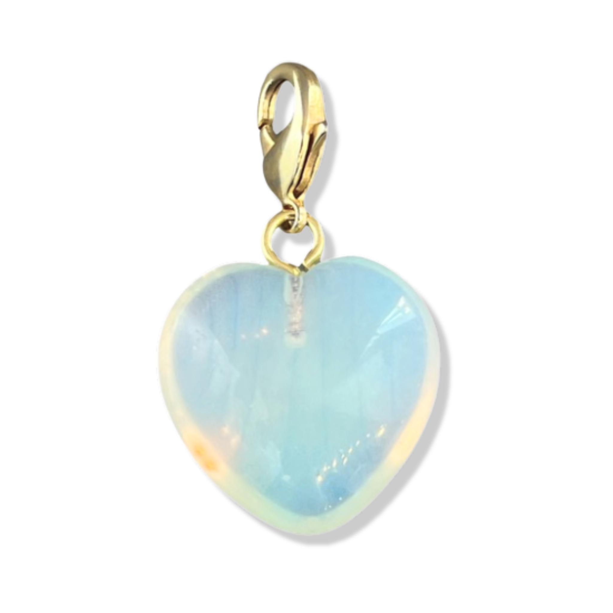 Opalite semi-precious heart pendant with gold lobster clasp by HOLST+LEE