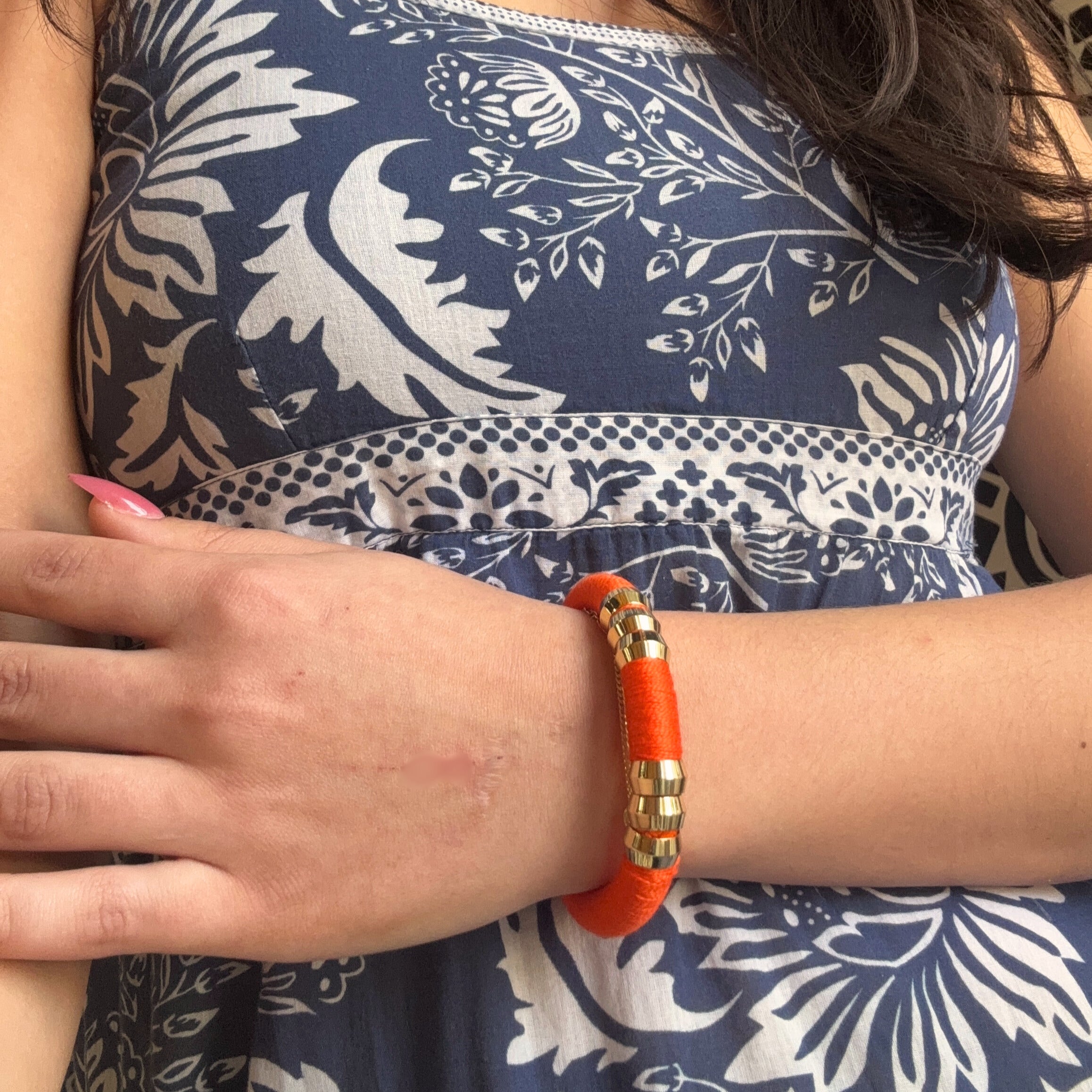 Orange Classic Bracelet Signature Magnetic Clasp