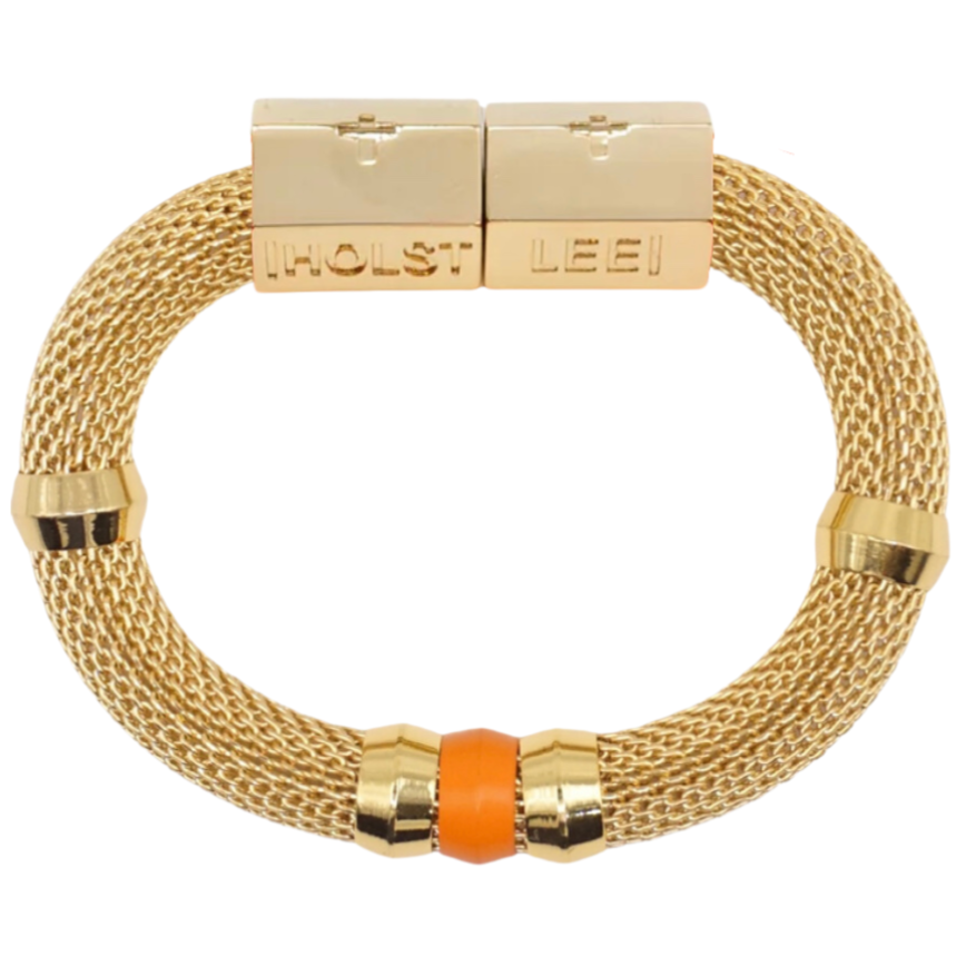 Orange_Mesh_Candy_Bracelet_Signature_Magnetic_Clasp