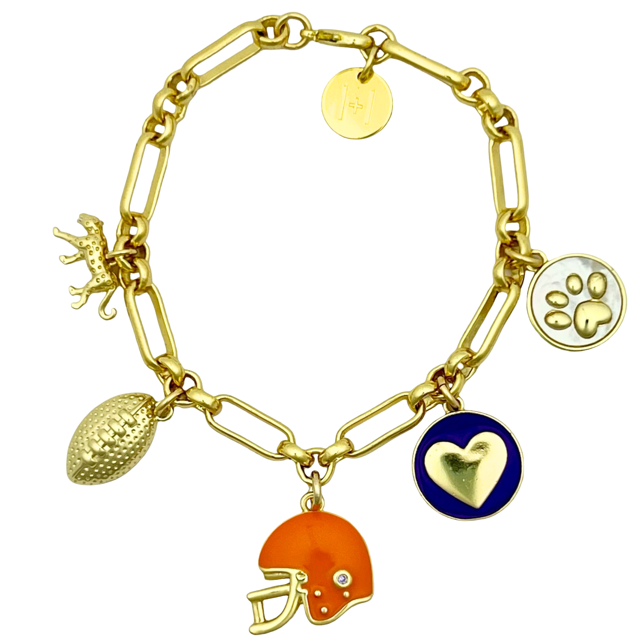 Orange & Purple Gameday Charm Bracelet