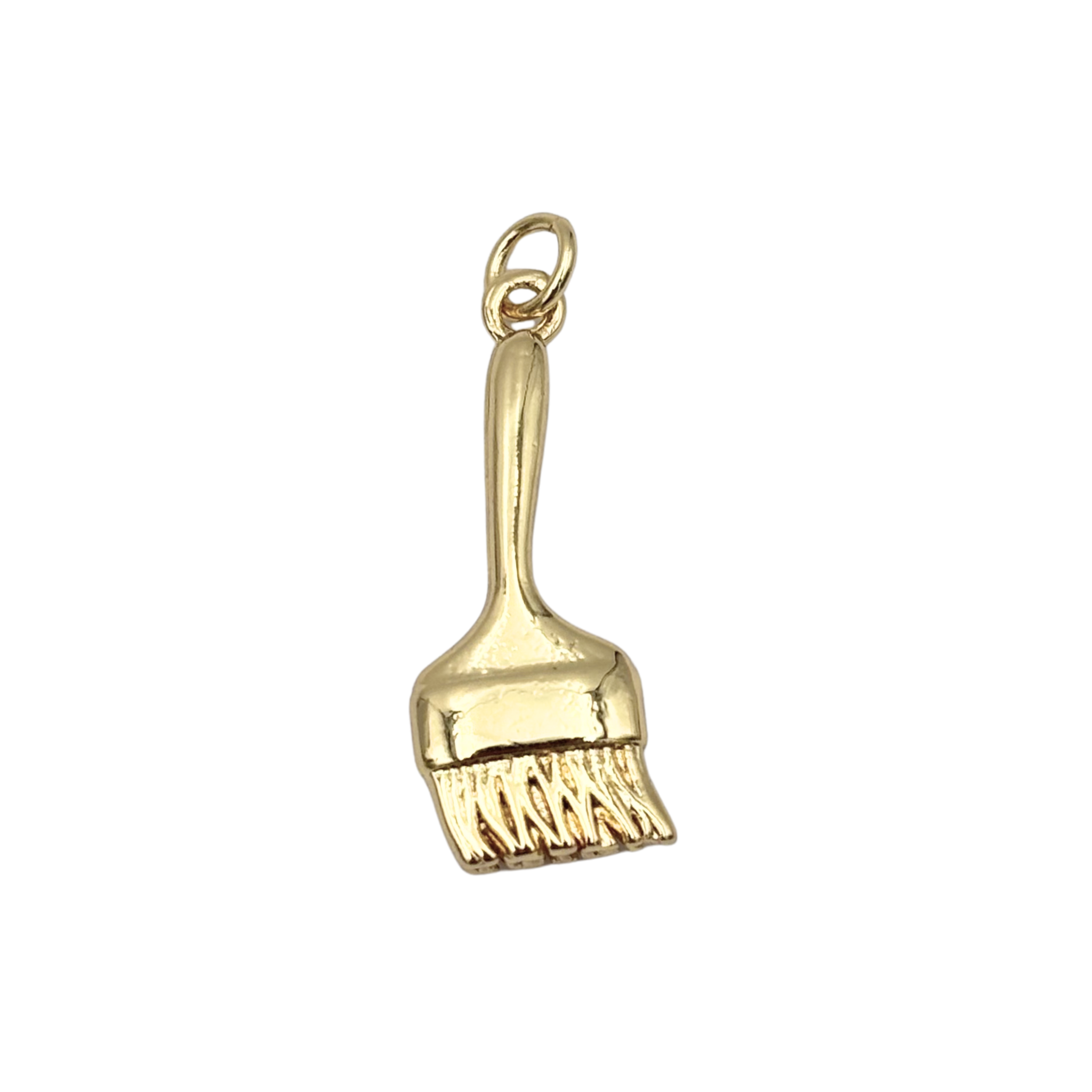 Gold flat paintbrush charm with textured bristle detail by HOLST+LEE