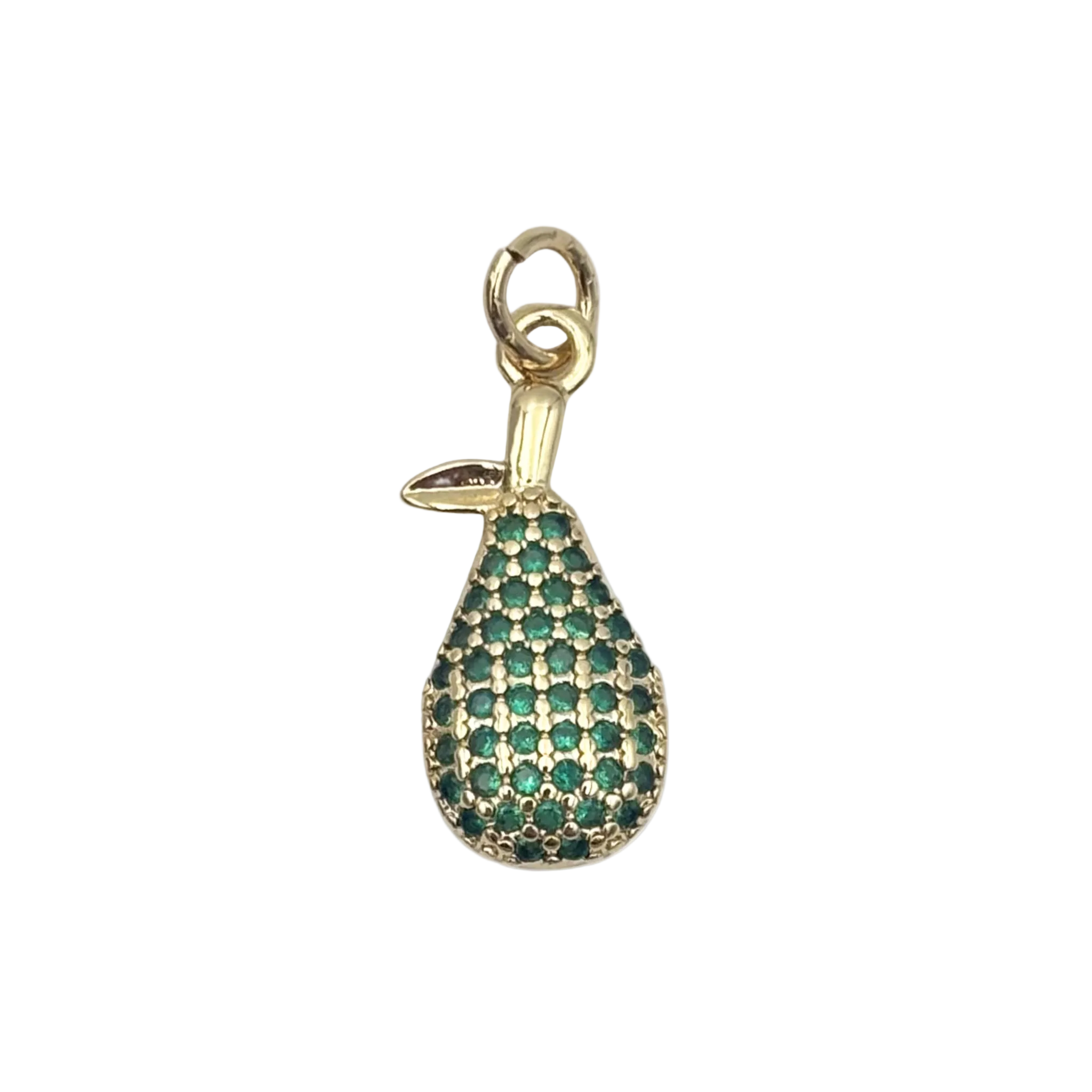 Gold teardrop pear shaped charm with pavé rhinestones by HOLST+LEE