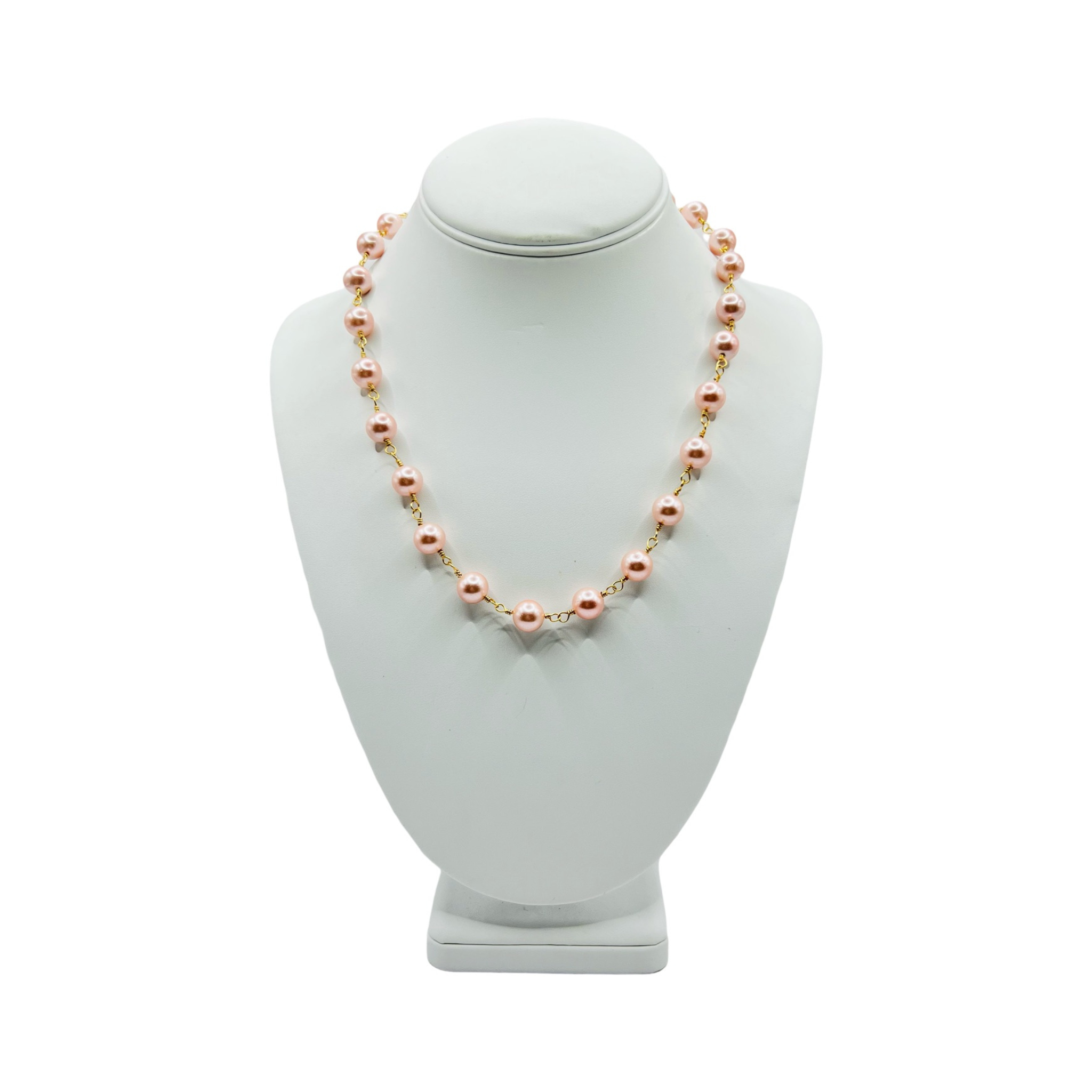 Pink faux pearl and gold chain necklace by HOLST+LEE