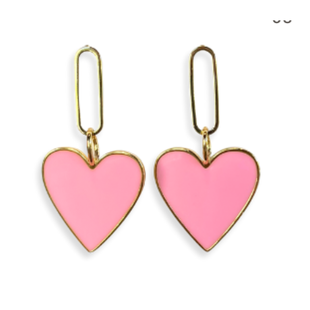 Pink Hearts on Fire Earrings