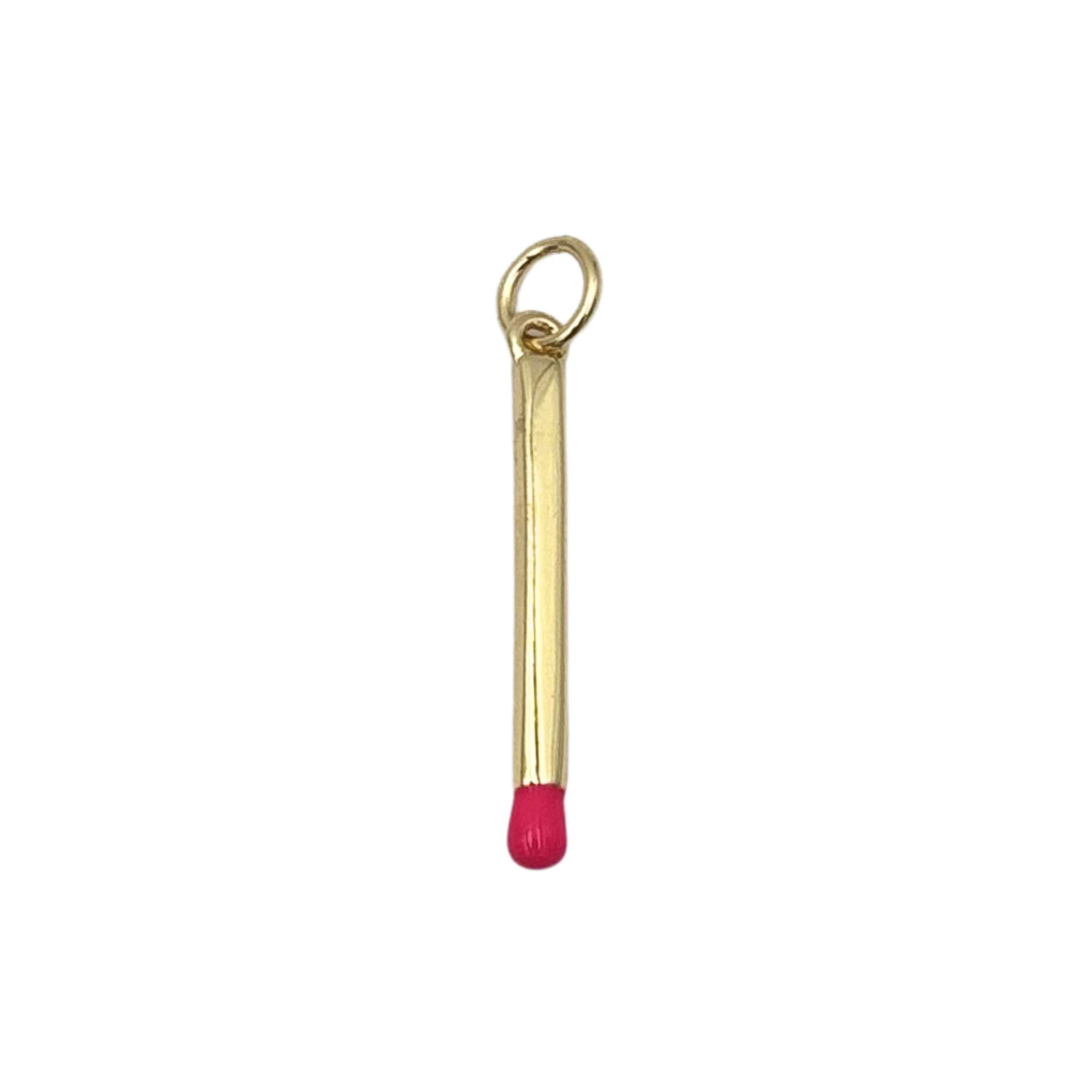 Gold match charm with pink enamel tip by HOLST+LEE