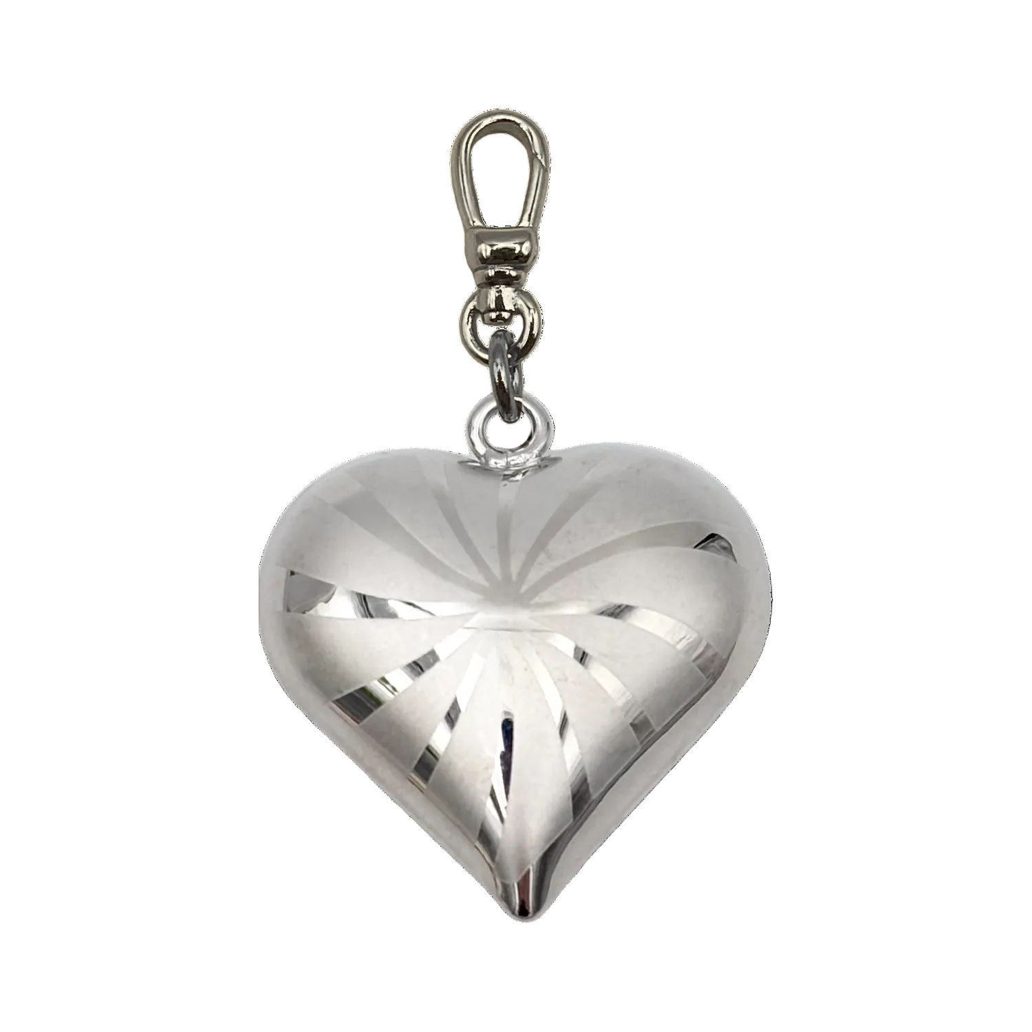 Puff silver heart-shaped pendant with a charm clip by HOLST+LEE