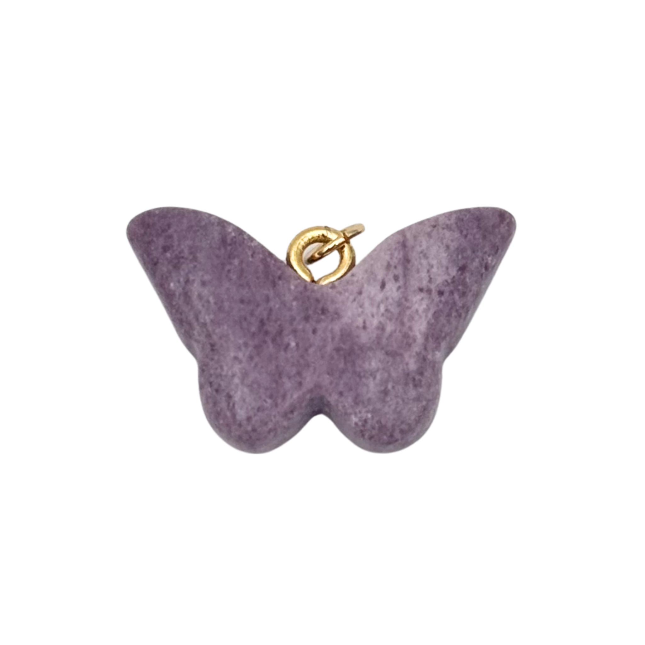 Purple Adventurine carved butterfly charm with polished stone finish by HOLST+LEE