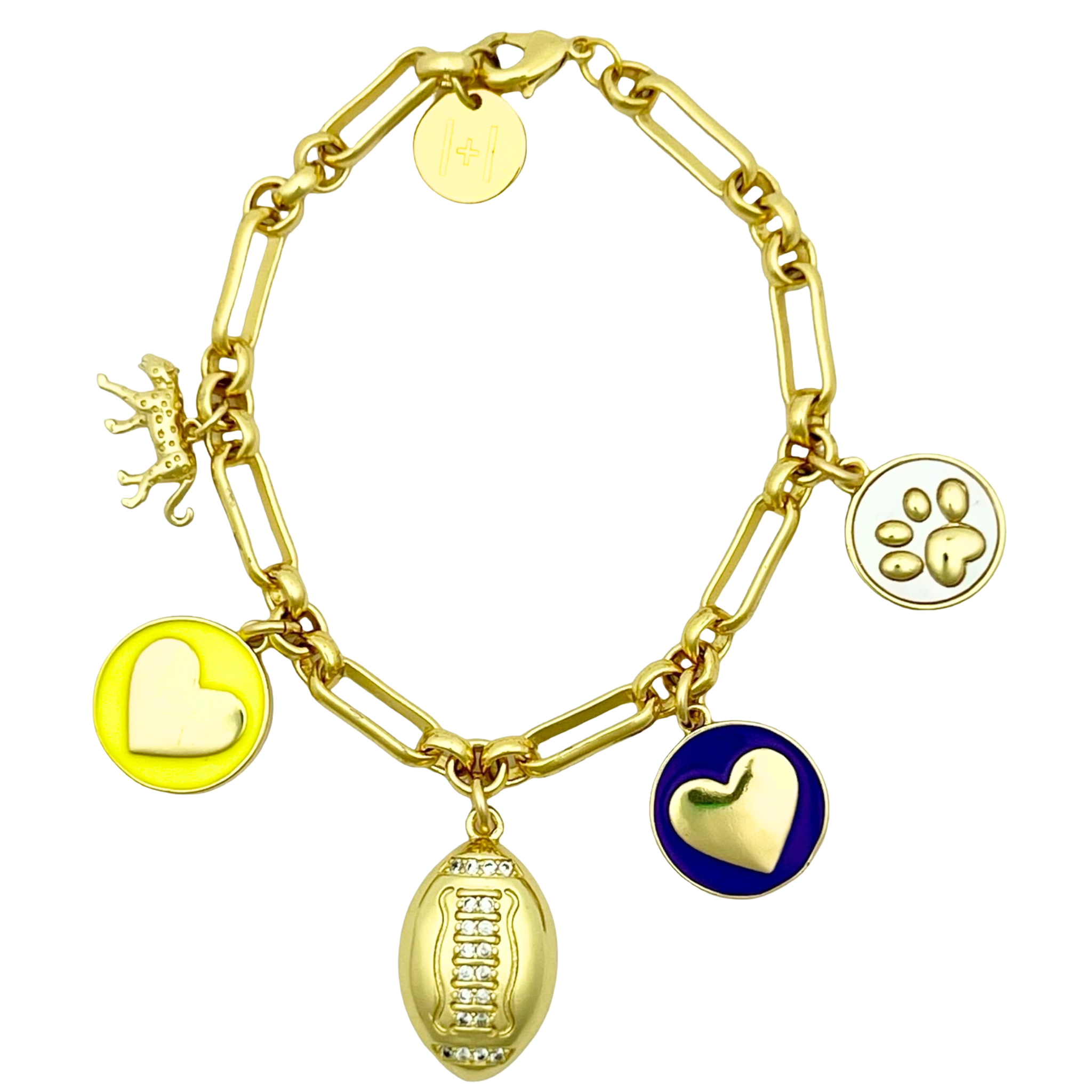 Purple & Gold Gameday Charm Bracelet 