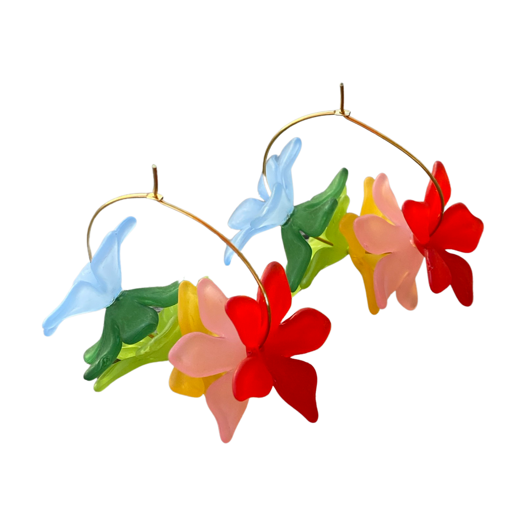 Floral Hoop Earrings