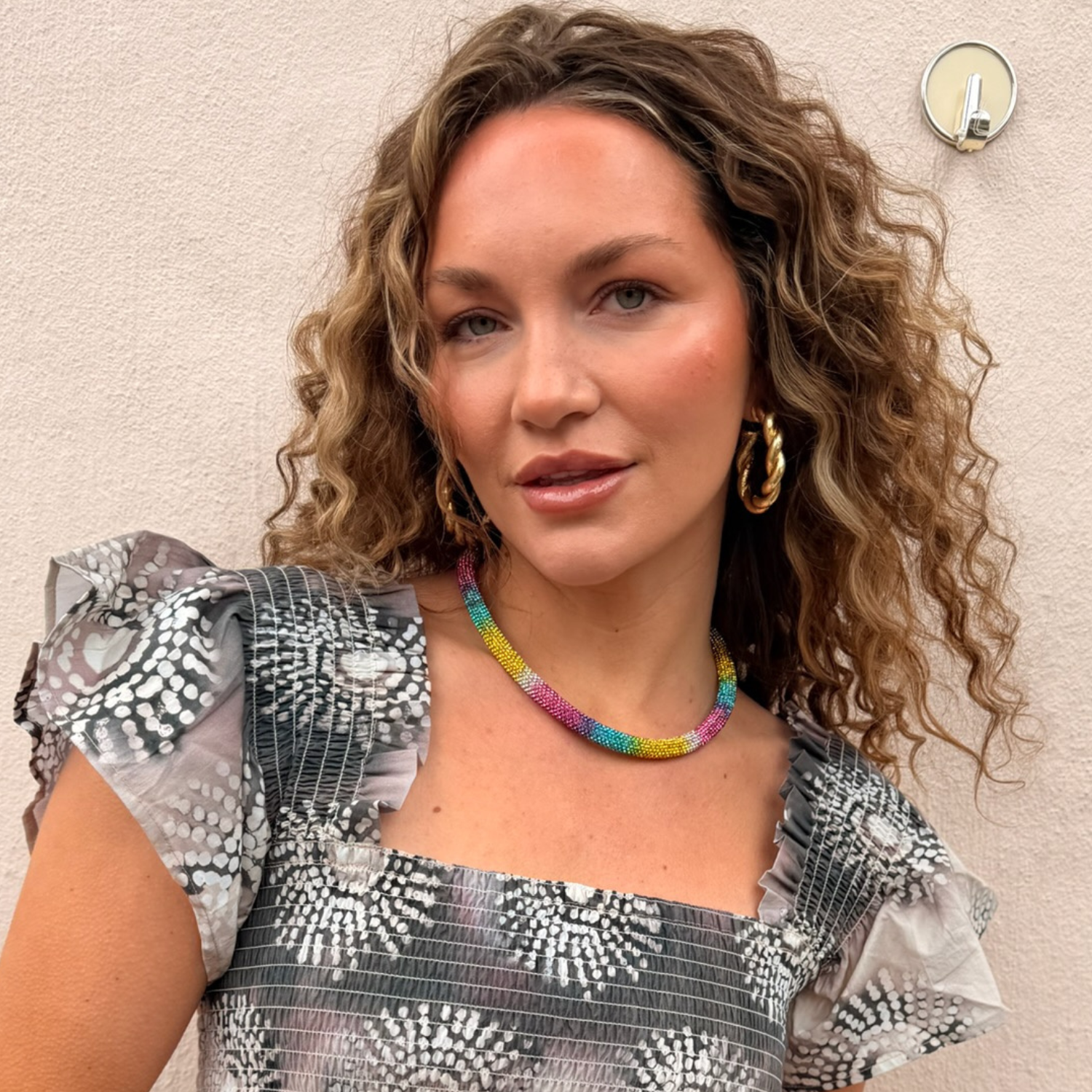 Rainbow Sparkle Necklace - on model