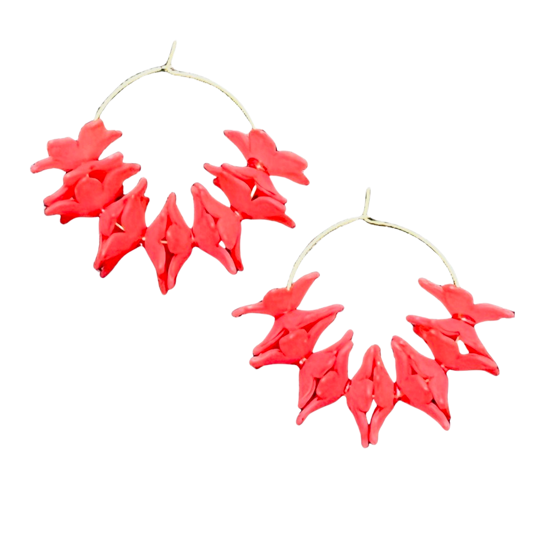 Floral Hoop Earrings
