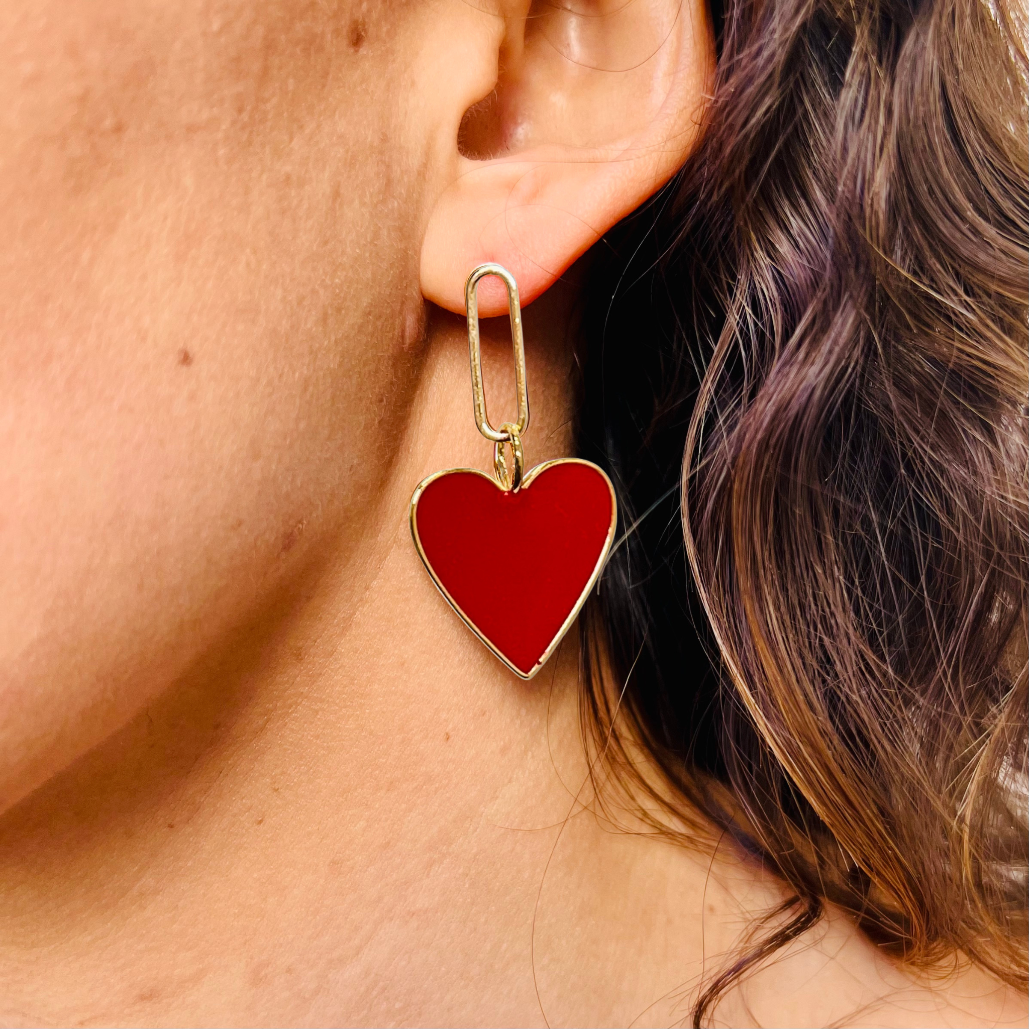 Red Hearts on Fire Earrings