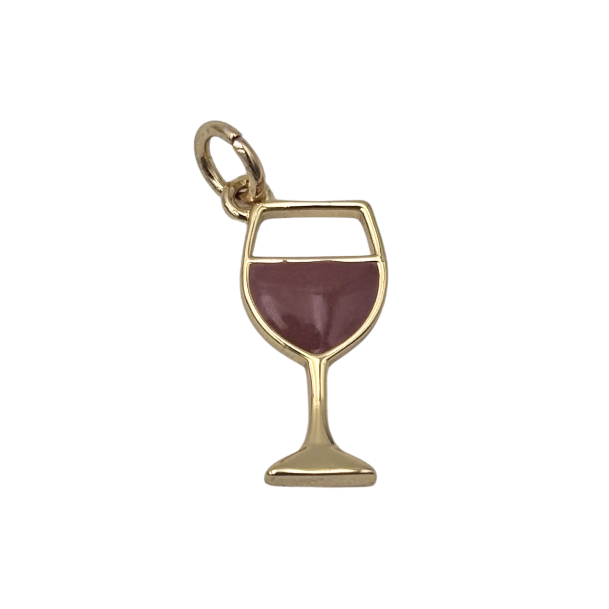 Gold wine glass charm with red enamel by HOLST+LEE