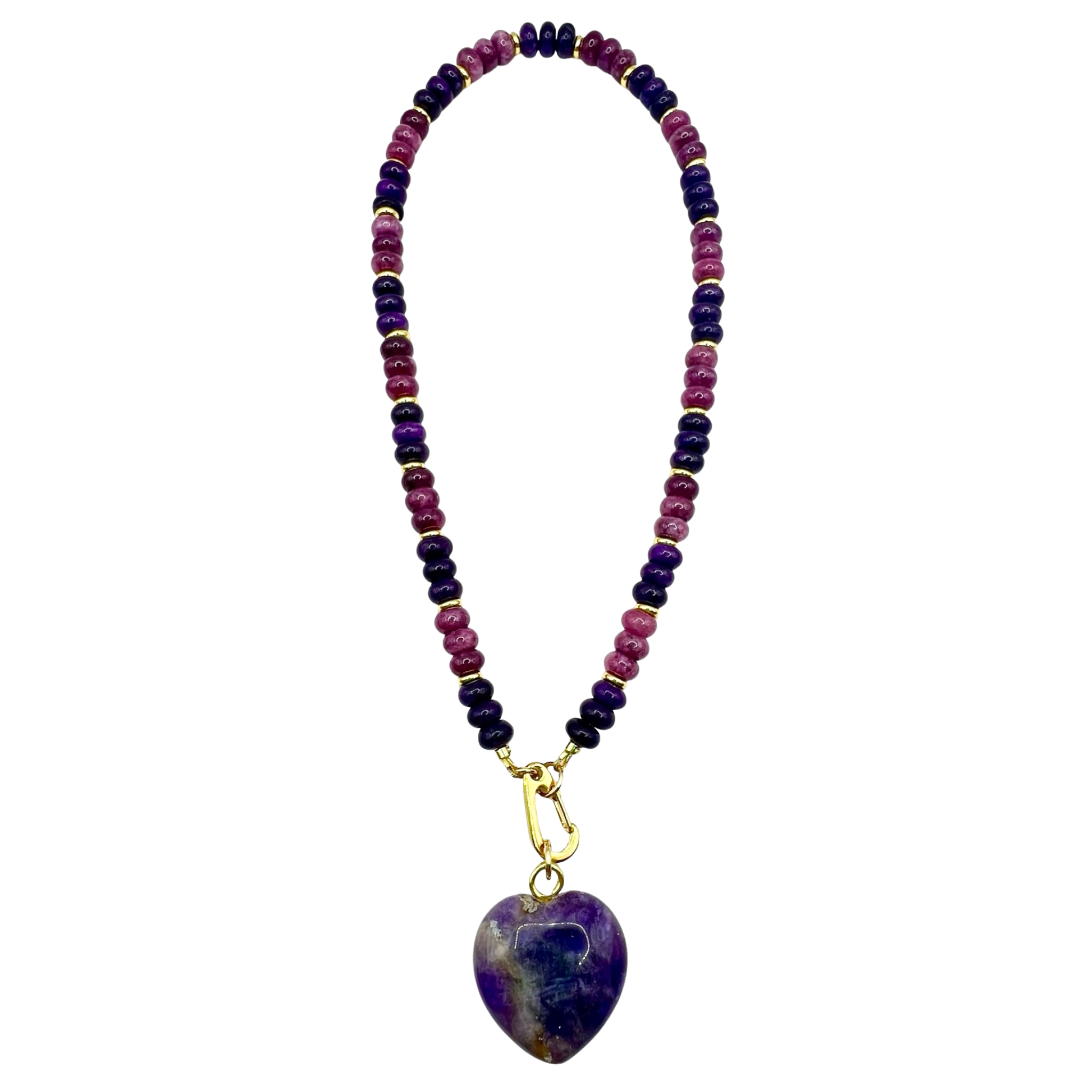 SEMIPRECIOUSBEADNECKLACE- Viola