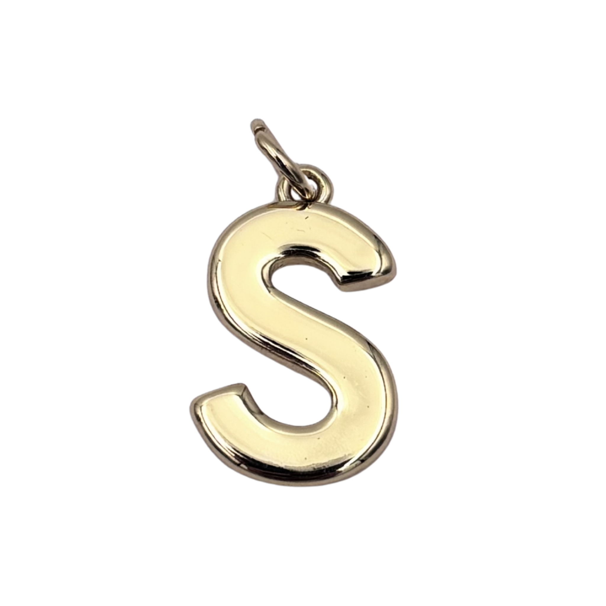 Gold block letter S initial charm by HOLST+LEE