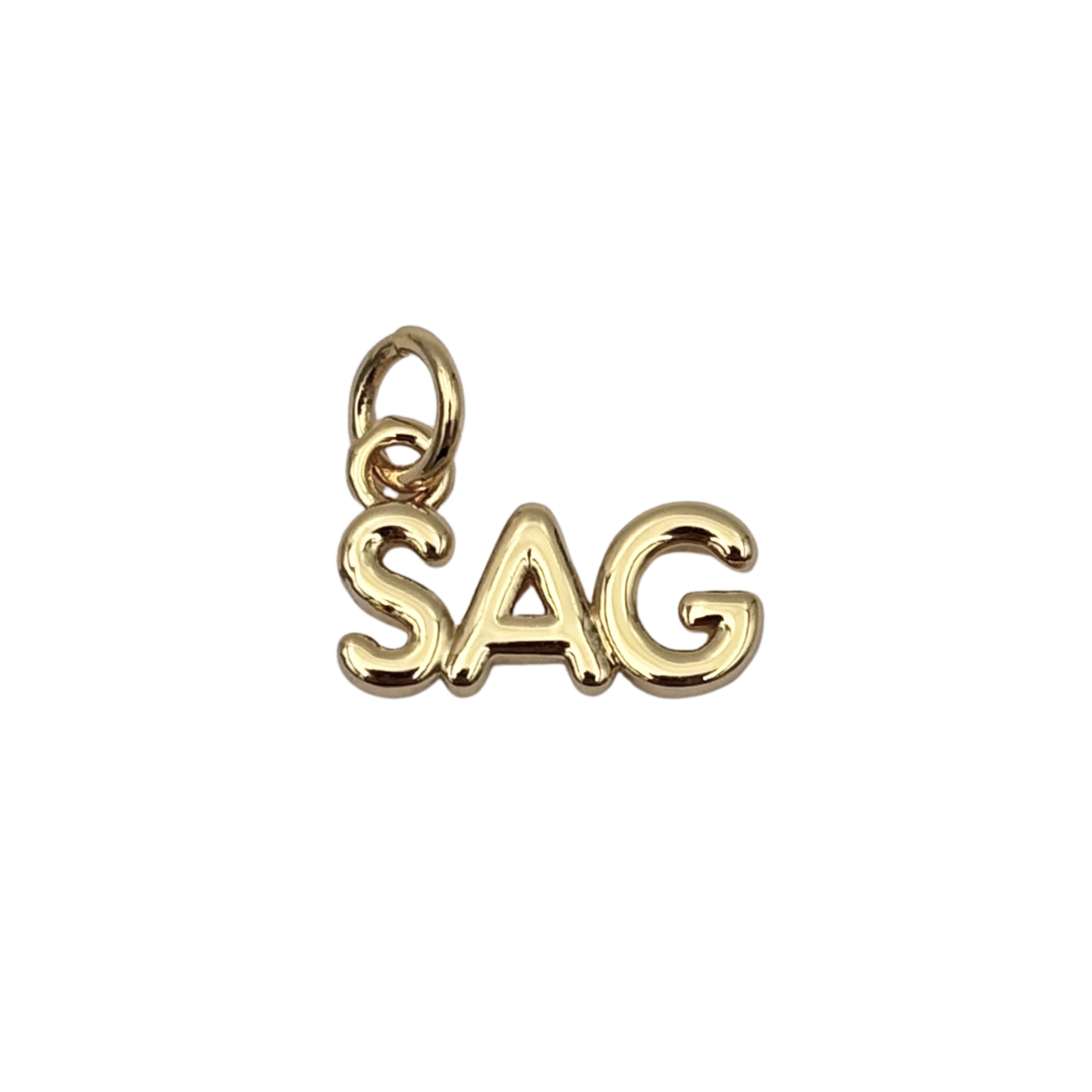 Gold 'SAG' charm with sleek finish by HOLST+LEE