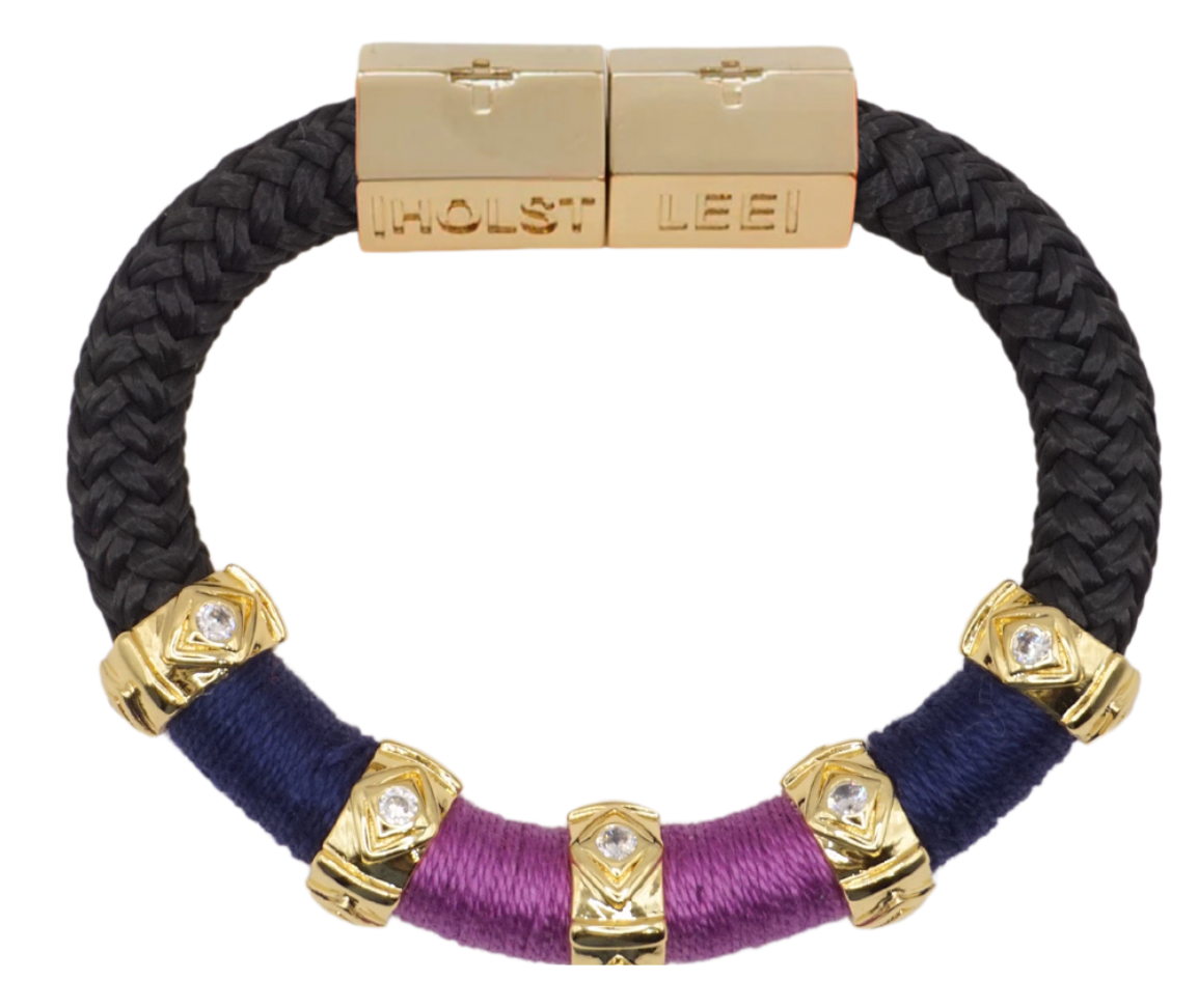 Evil Eye Colorblock Bracelet Violet and Navy