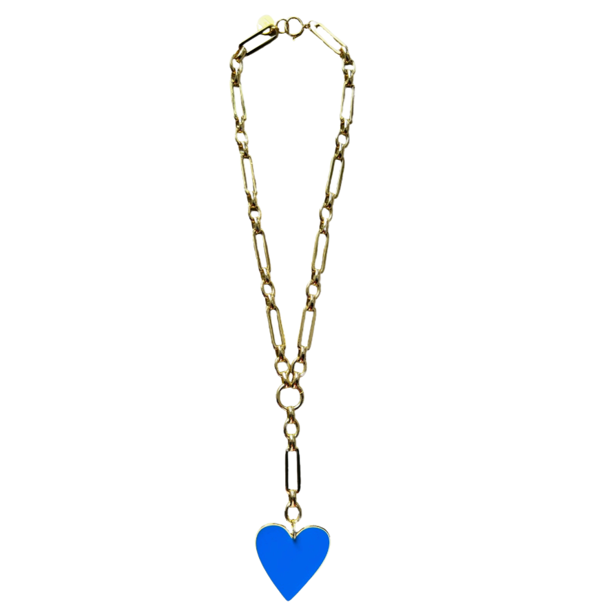 Gold Lariat Chain with Heart – HOLST + LEE
