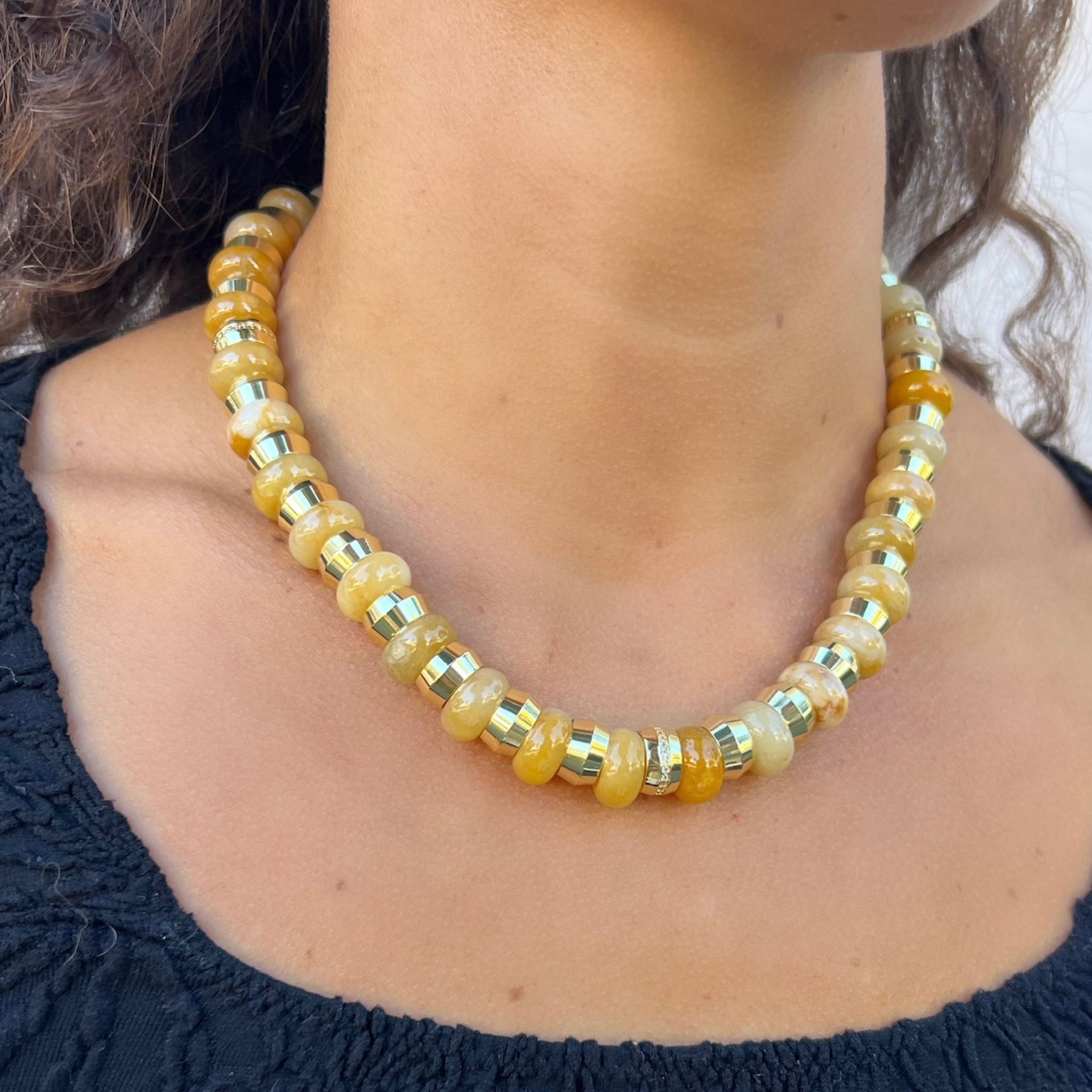 Semi-PreciousNecklace-Jasper on model