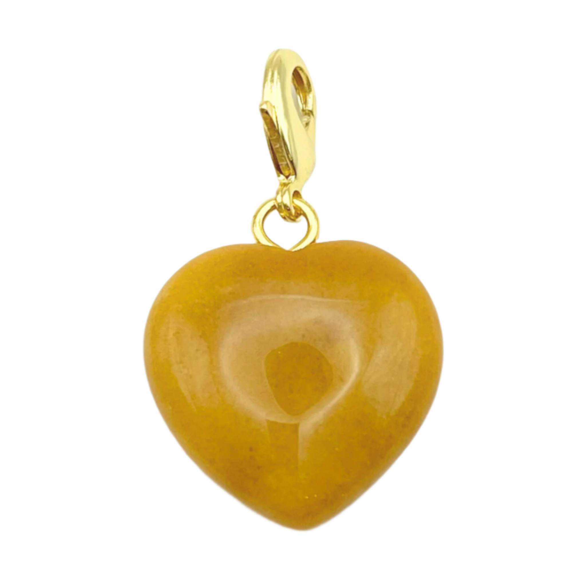 Semi-Precious Heart Pendant Tan Agate