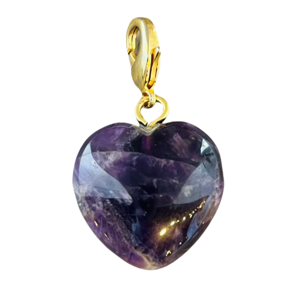 Semi Precious Heart Pendant Amethyst 