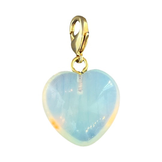 Semi Precious Heart Pendant Opalite 