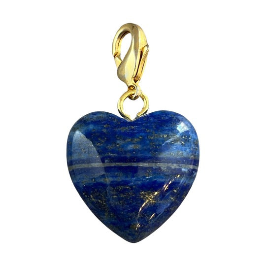 Semi Precious Lapis Heart Charm 