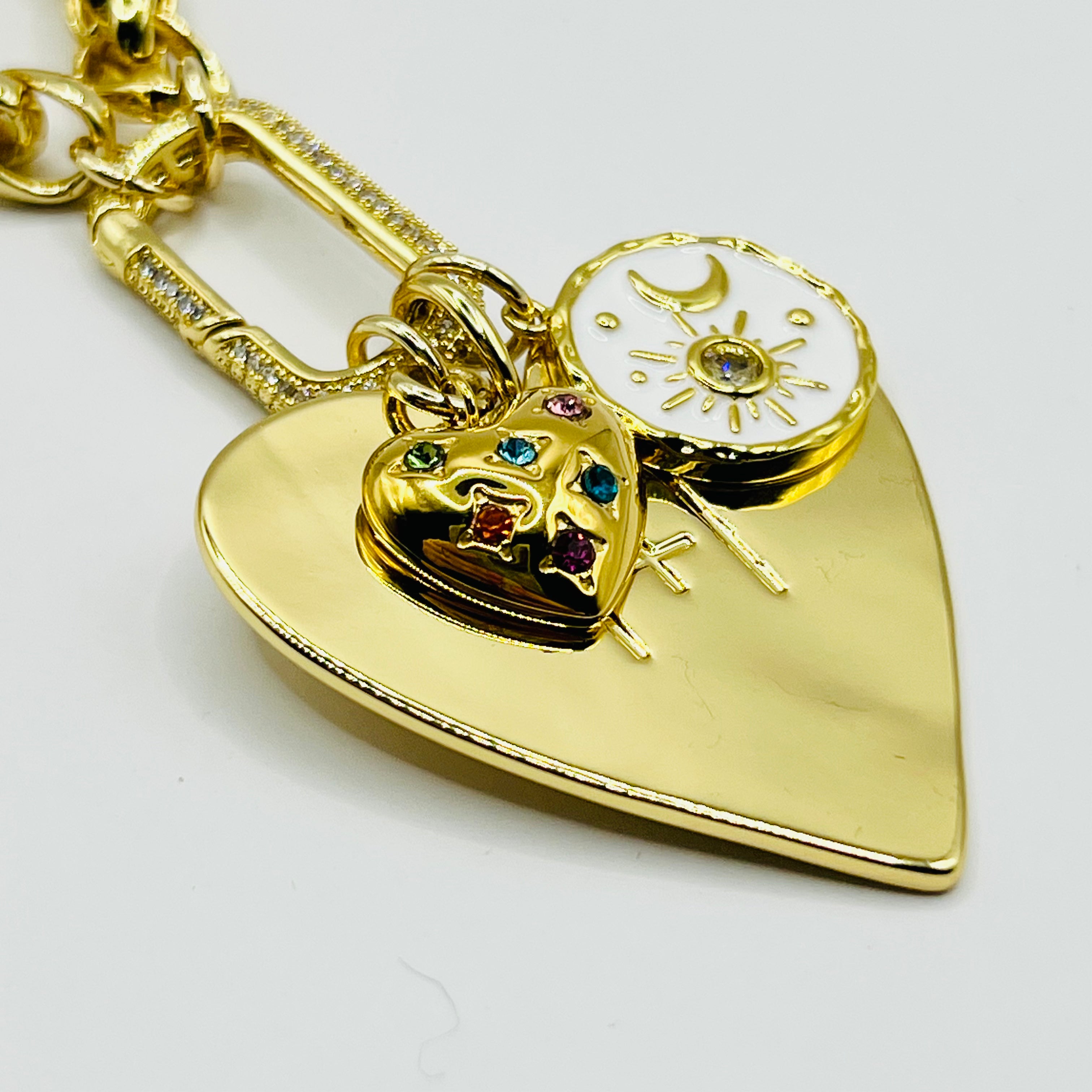 Signature Pendant Necklace with Heart with Charms