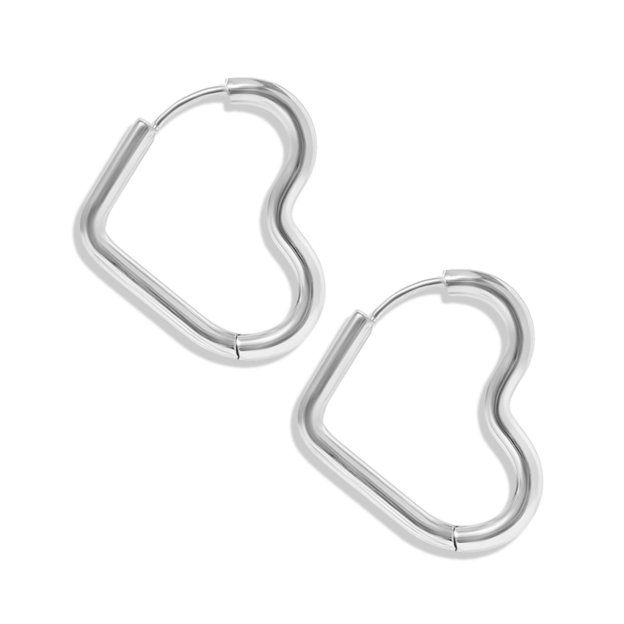 Silver heart-shaped earrings by HOLST+LEE